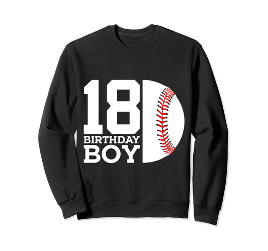 18 Birthday Baseball 18Th Sweatshirt - Aesthetic Graphic for Adults - T-Shirt, Sweatshirt, Hoodie