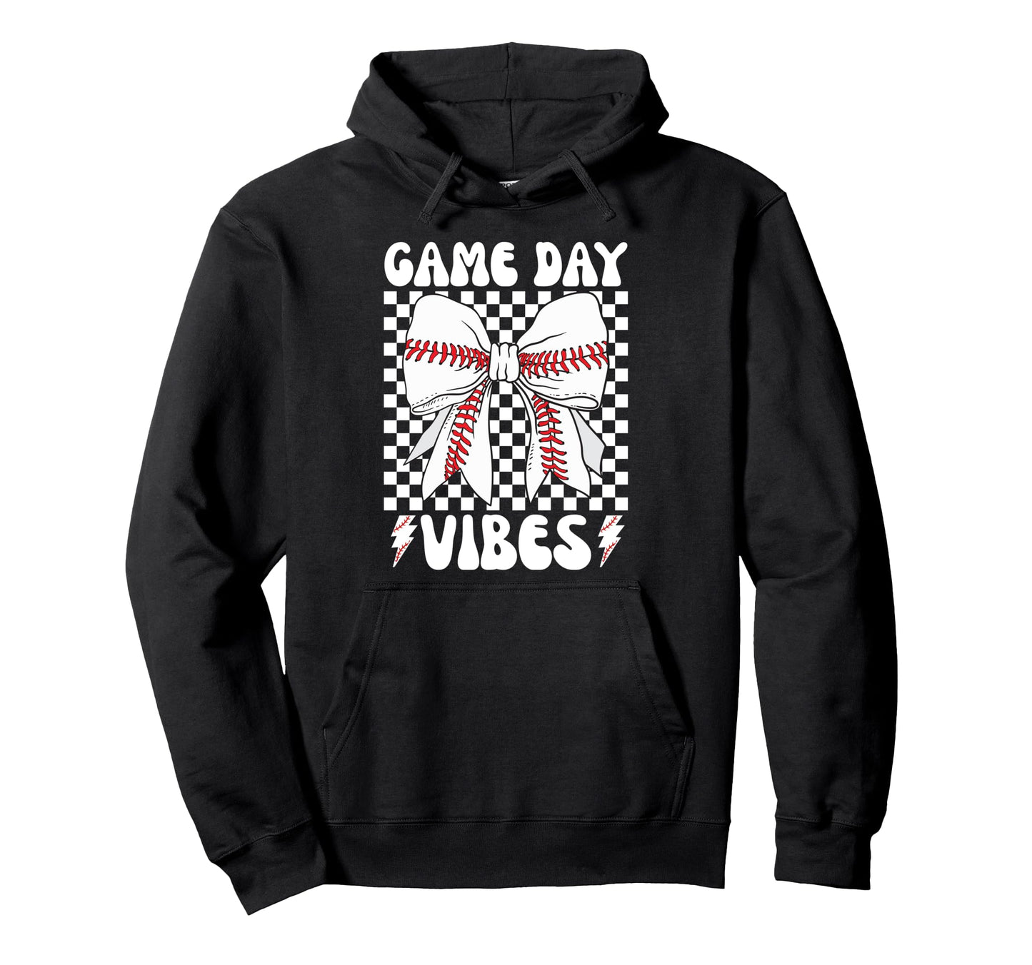 Game Day Vibes Coquette Bow Baseball Mama Hoodie - Graphic Print Unisex - T-Shirt, Sweatshirt, Hoodie