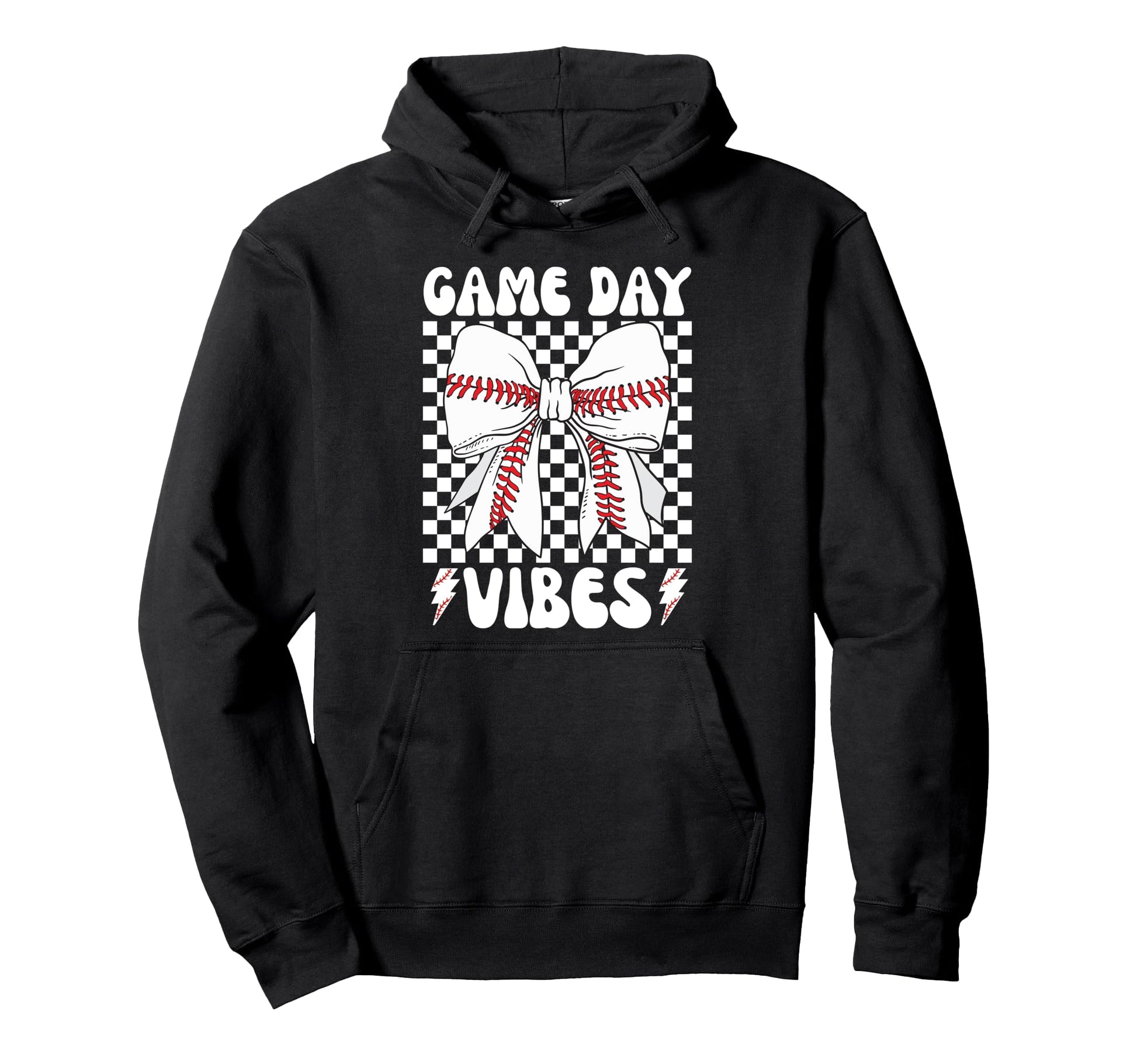 Game Day Vibes Coquette Bow Baseball Mama Hoodie - Graphic Print Unisex - T-Shirt, Sweatshirt, Hoodie
