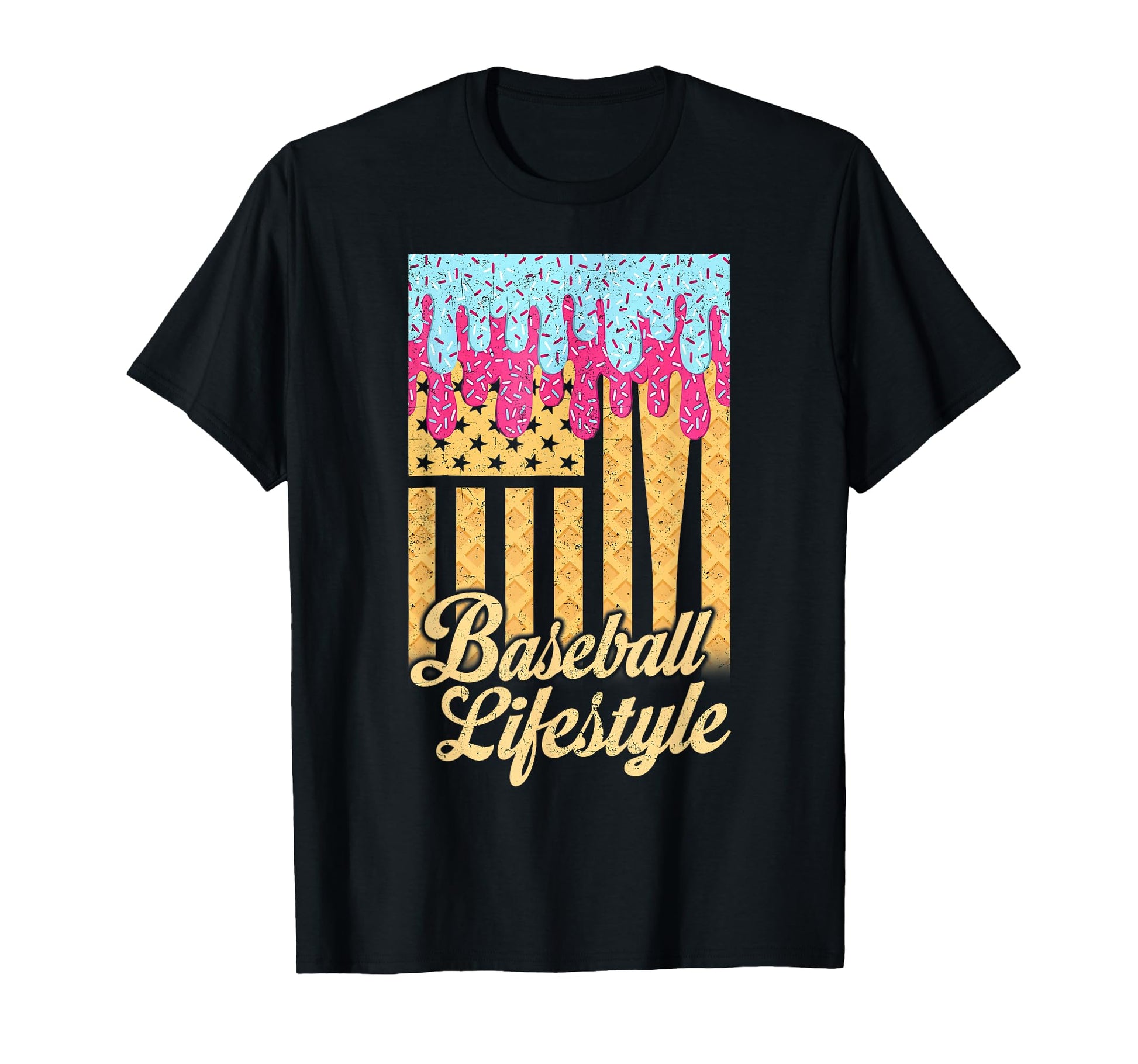 Baseball Lifestyle Ice Cream Drip Us Usa T-Shirt - Streetwear Style Unisex - T-Shirt, Sweatshirt, Hoodie