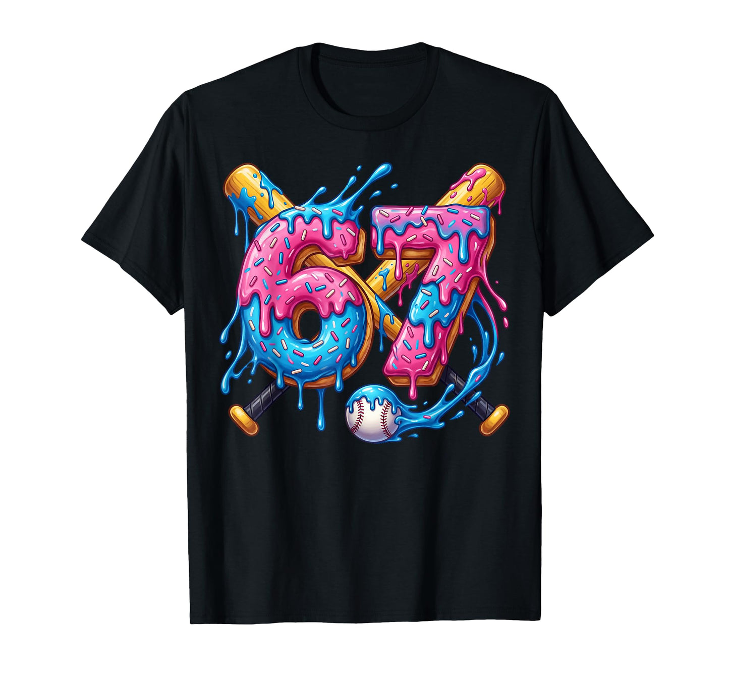Baseball Drip Number 67 Player 67Th T-Shirt - Trendy Graphic Men Women - T-Shirt, Sweatshirt, Hoodie