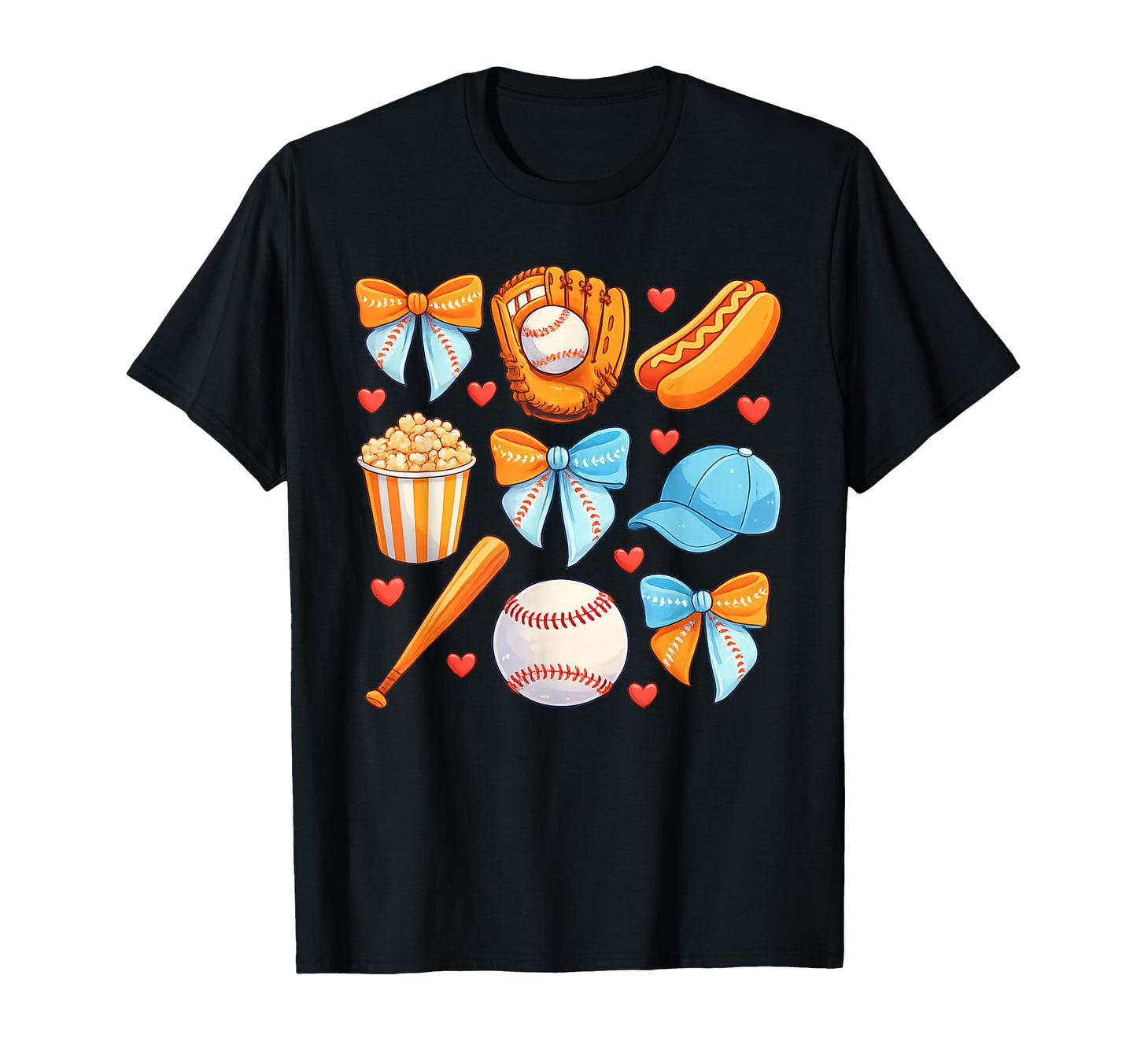 Baseball Coquette Bow Baseball Cheer Mom T-Shirt - Novelty Apparel Unisex - T-Shirt, Sweatshirt, Hoodie