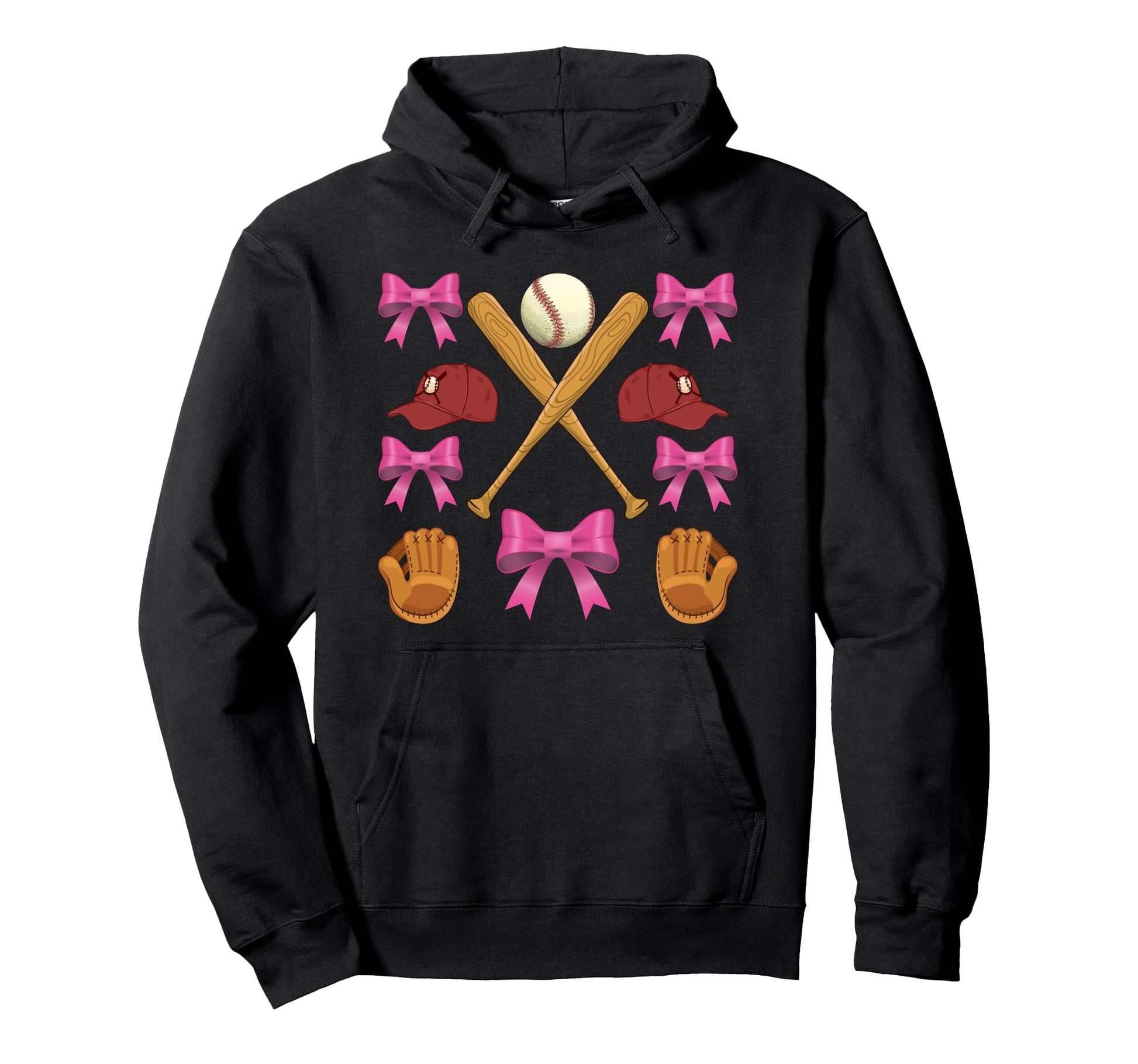 Baseball Mom Mama Mothers Day Coquette Hoodie - Unique Graphic Men Women - T-Shirt, Sweatshirt, Hoodie