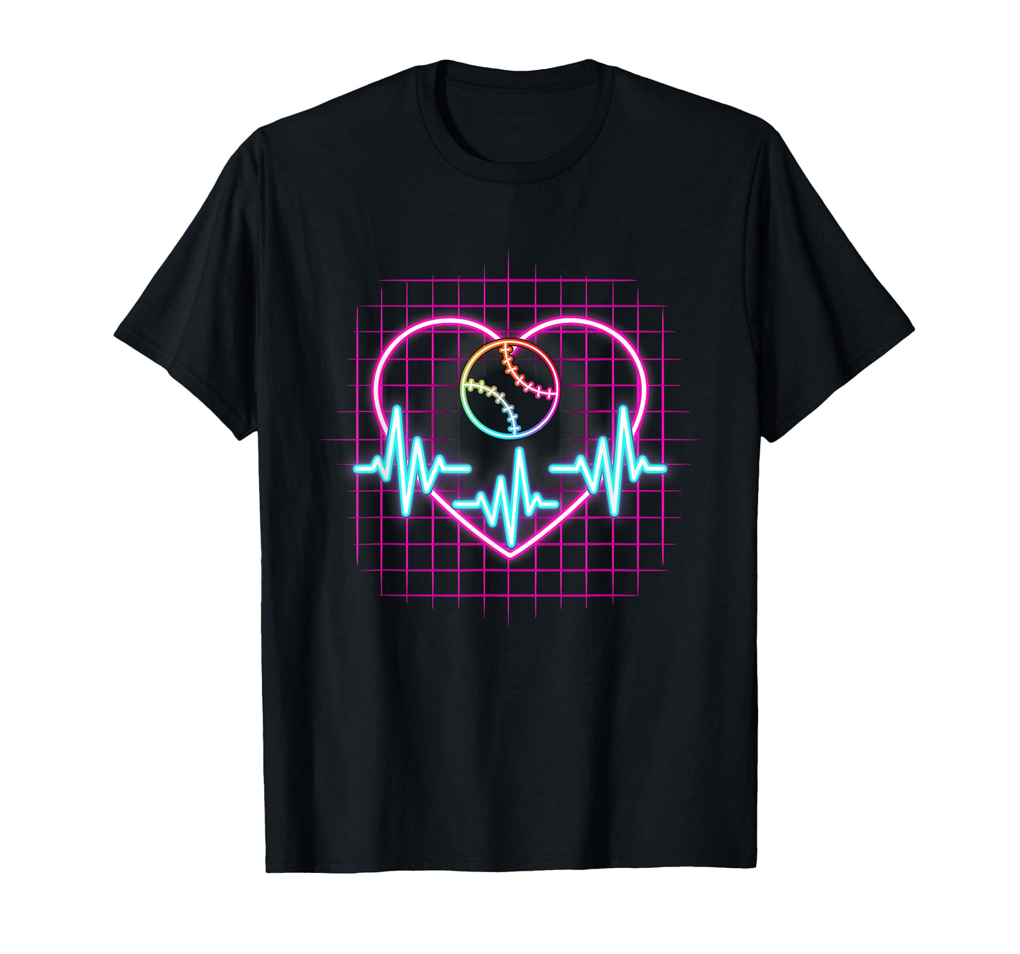 Baseball Heartbeat Sports 90S T-Shirt - Novelty Apparel Unisex - T-Shirt, Sweatshirt, Hoodie