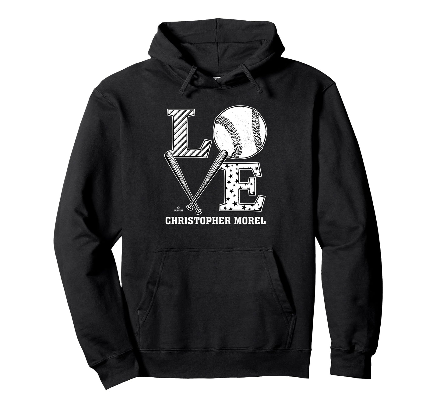 Distressed Baseball Love Christopher Hoodie - Minimalist Print for Adults - T-Shirt, Sweatshirt, Hoodie