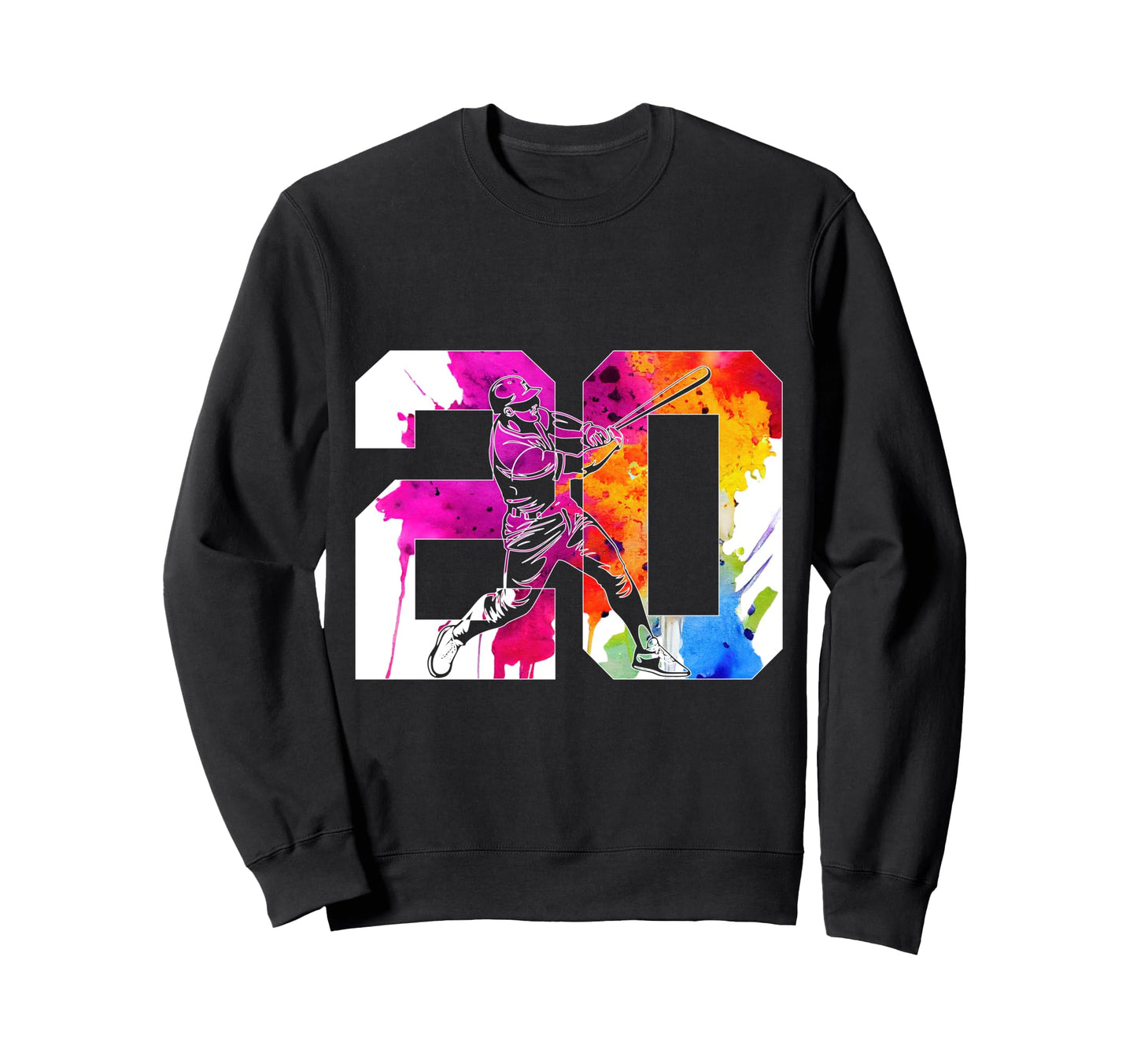 Number 20 Years Baseball 20Th Birthday Sweatshirt - Graphic Print Men Women - T-Shirt, Sweatshirt, Hoodie