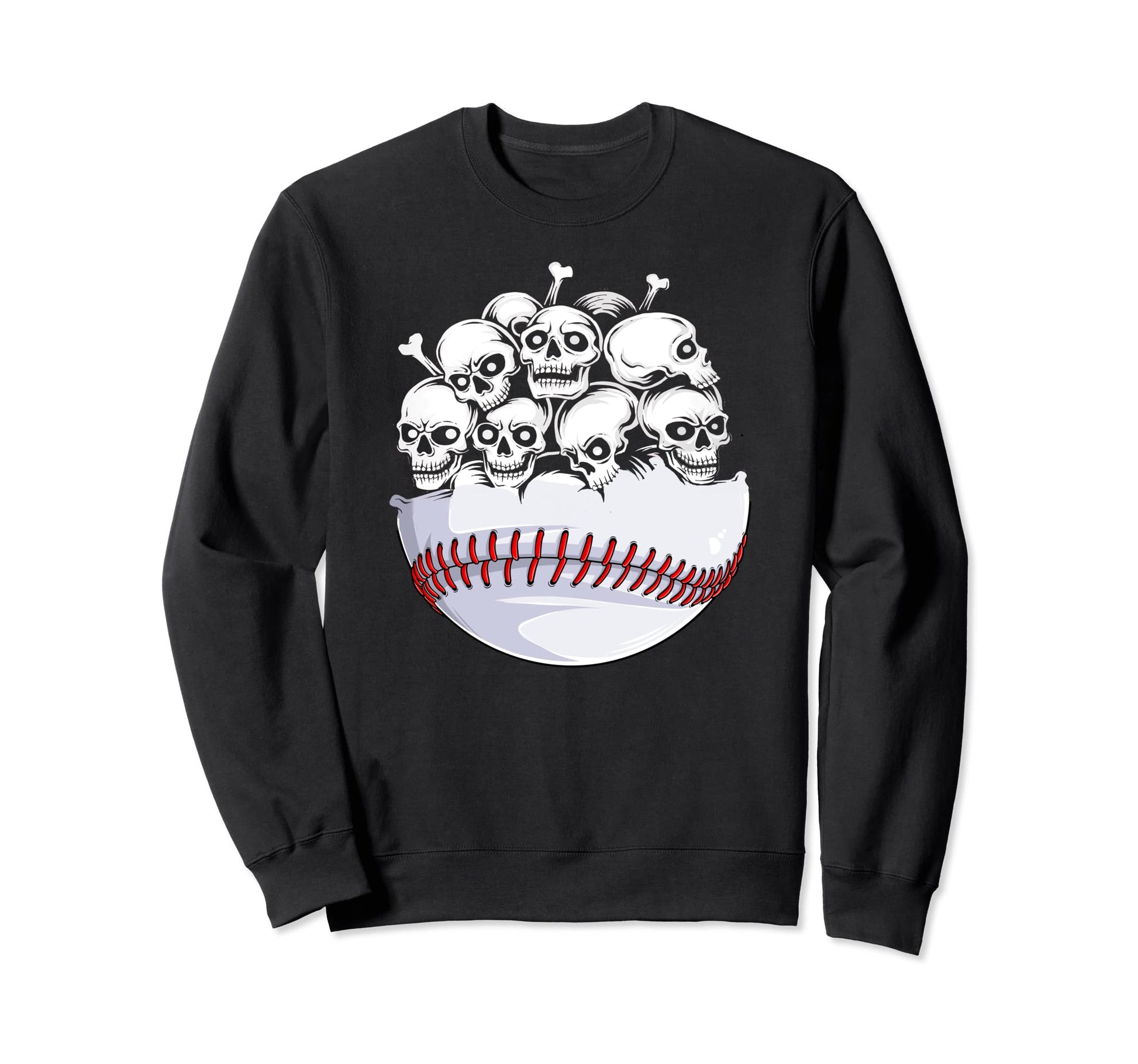 Skulls Baseball Baseball Lovers Sweatshirt - Minimalist Print Men Women - T-Shirt, Sweatshirt, Hoodie