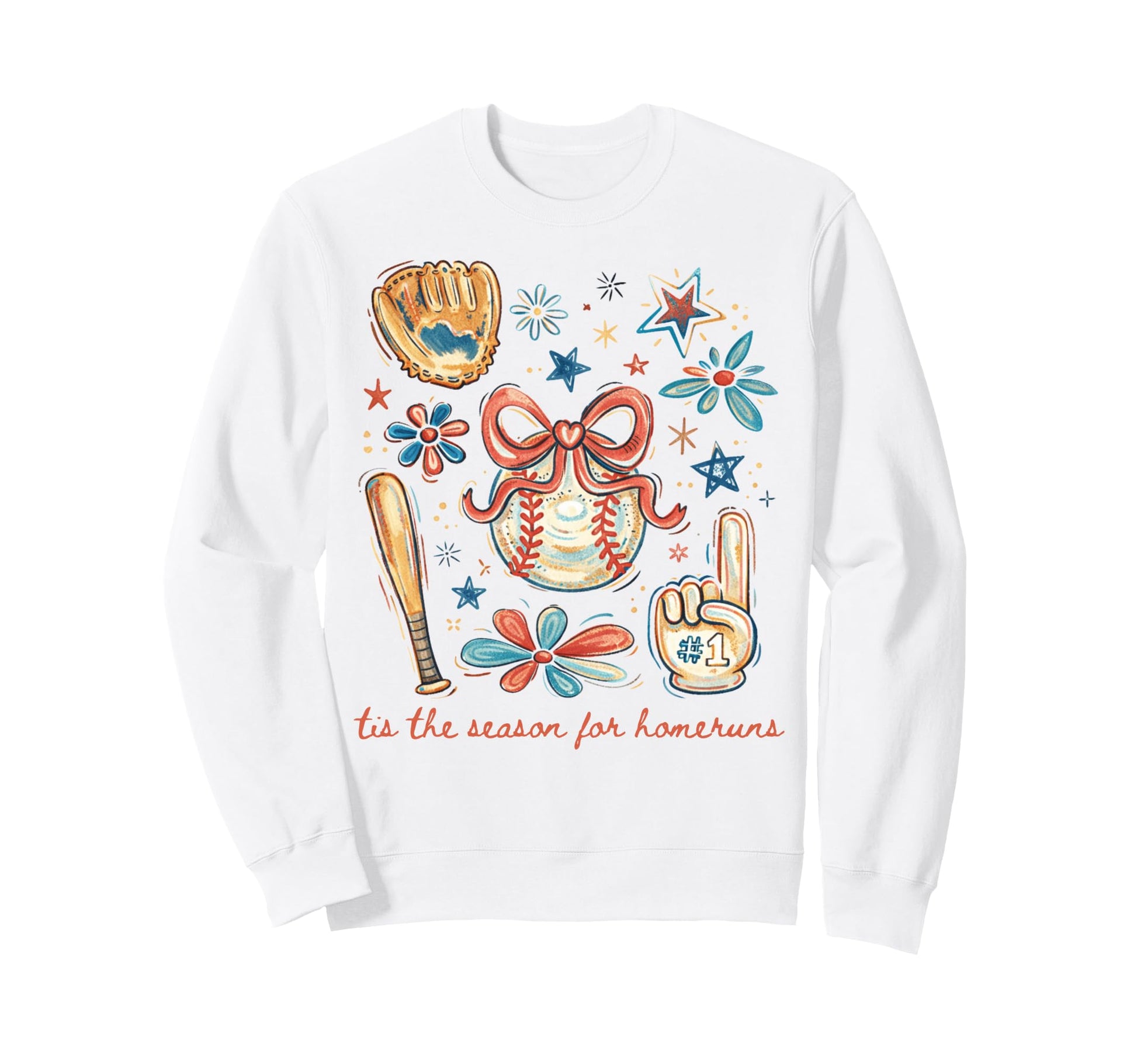 Baseball Mama Tis Season Sweatshirt - Fun Novelty Design Men Women - T-Shirt, Sweatshirt, Hoodie