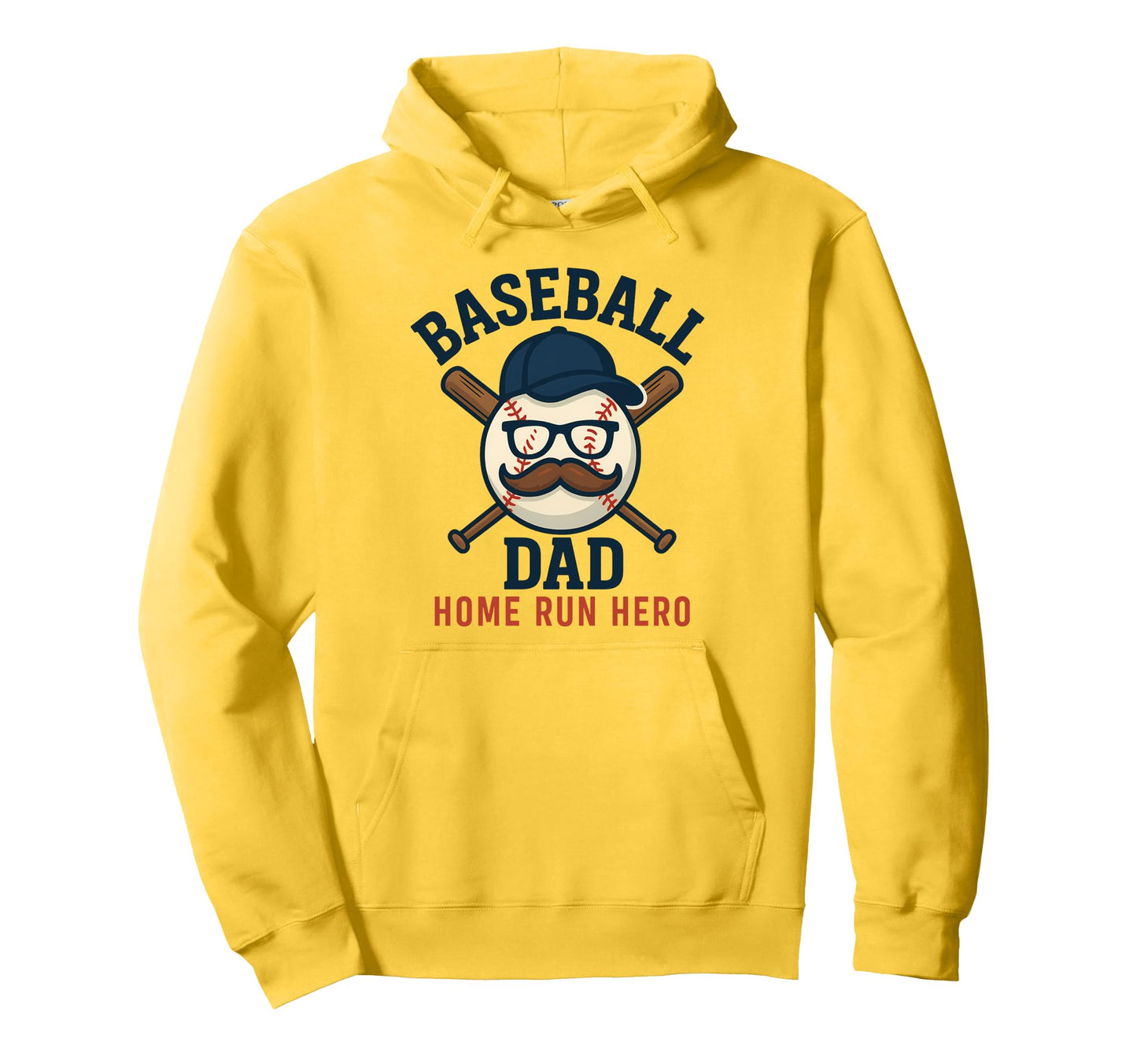 Baseball Dad Home Run Hero Funny Gifts Hoodie - Custom Art Print Men Women - T-Shirt, Sweatshirt, Hoodie
