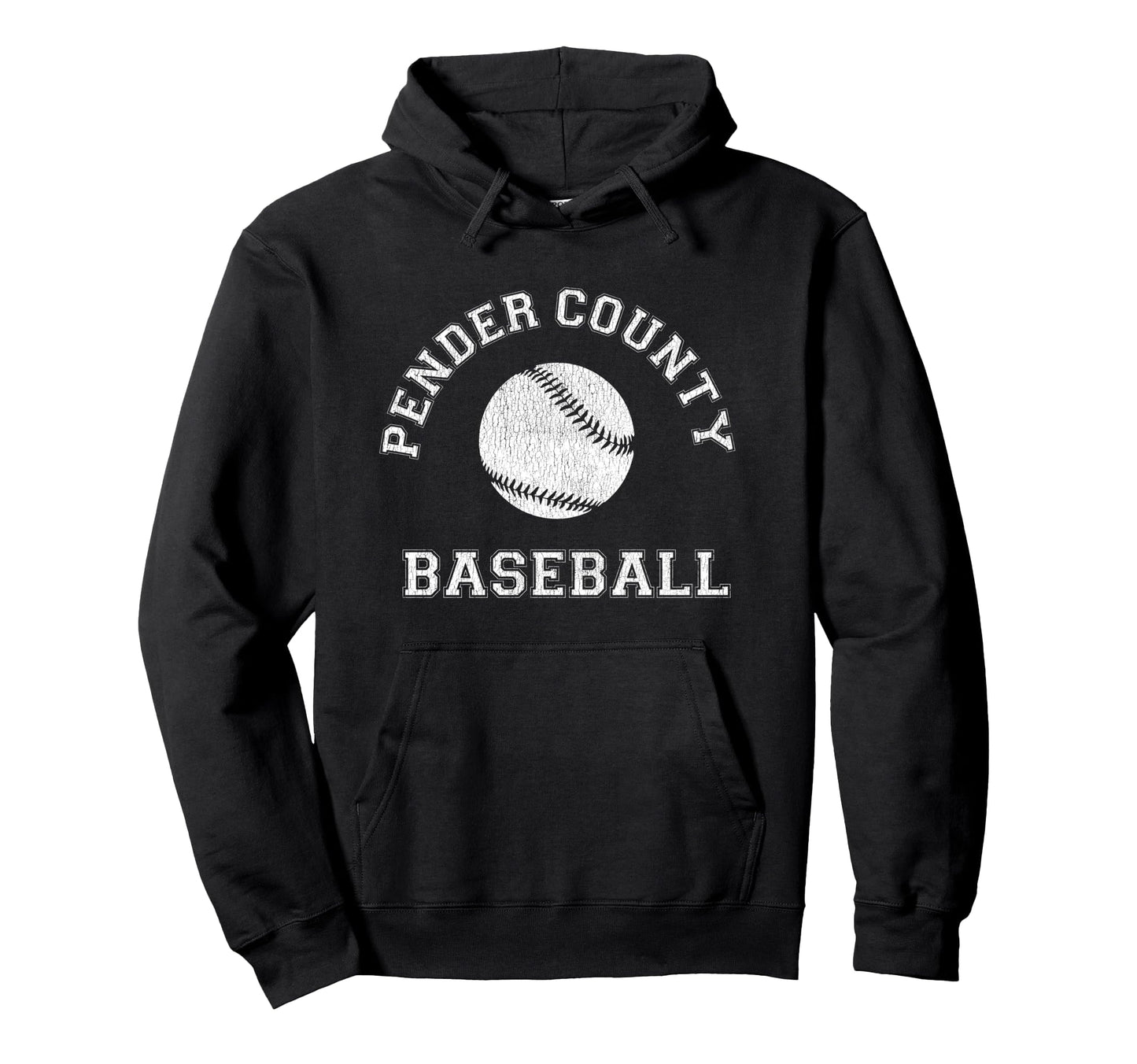 Pender County Baseball Distressed Hoodie - Minimalist Print for Adults - T-Shirt, Sweatshirt, Hoodie