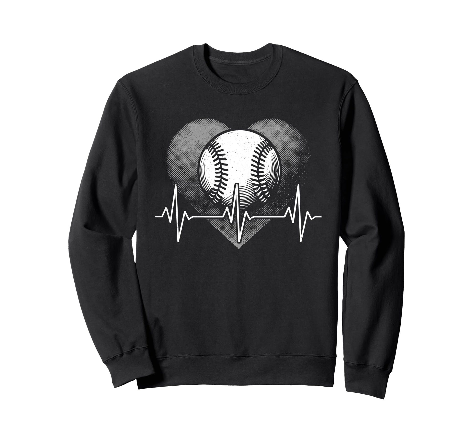 Heartbeat Baseball Player Sports Sweatshirt - Aesthetic Graphic Men Women - T-Shirt, Sweatshirt, Hoodie