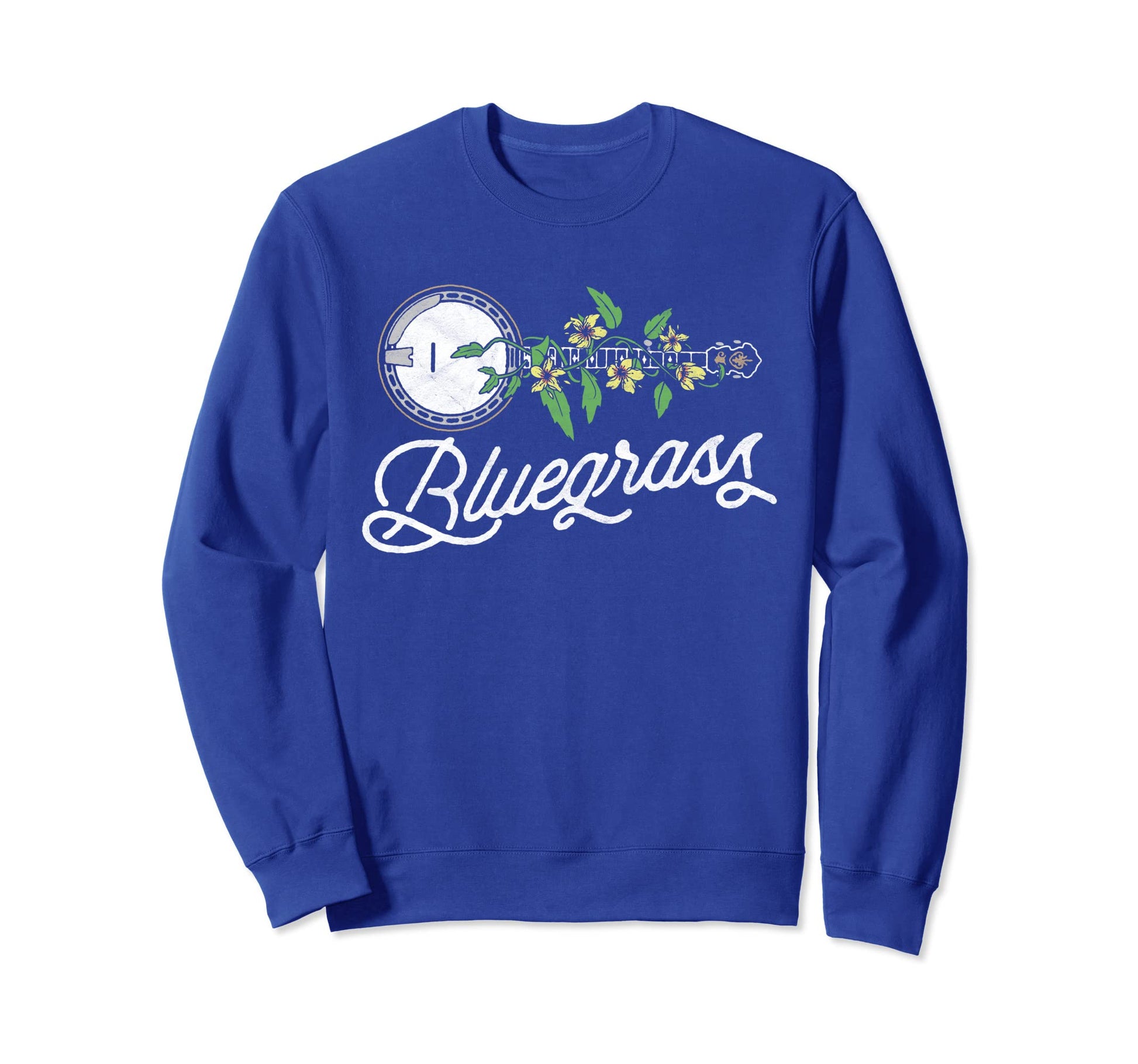 Bluegrass Typography Banjo Vine Sweatshirt - Custom Art Print Men Women - T-Shirt, Sweatshirt, Hoodie
