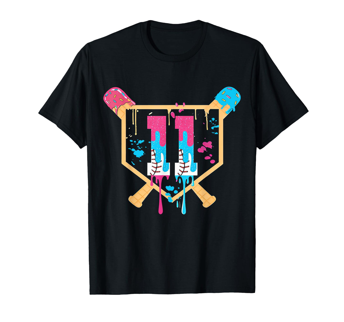 Baseball 11Th Birthday Ice Cream T-Shirt - Casual Everyday Wear for Adults - T-Shirt, Sweatshirt, Hoodie