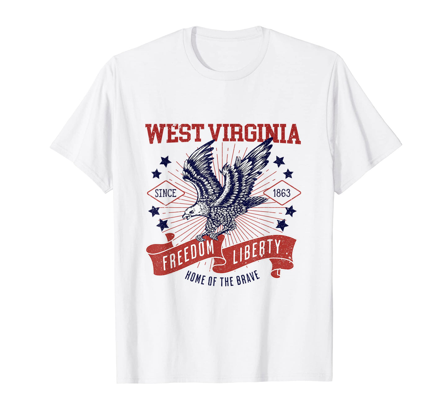 Usa Freedom Eagle 1863 State West T-Shirt - Custom Art Print Unisex - T-Shirt, Sweatshirt, Hoodie