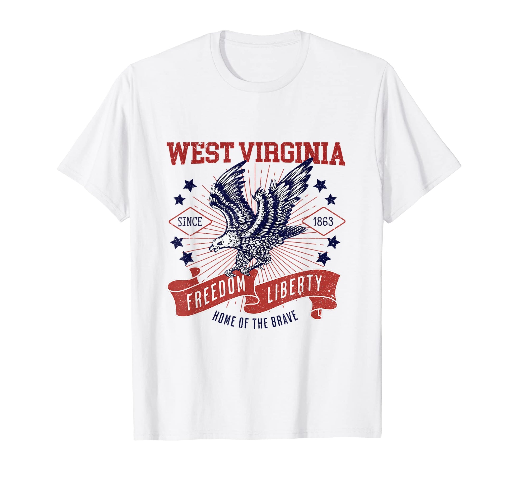 Usa Freedom Eagle 1863 State West T-Shirt - Custom Art Print Unisex - T-Shirt, Sweatshirt, Hoodie