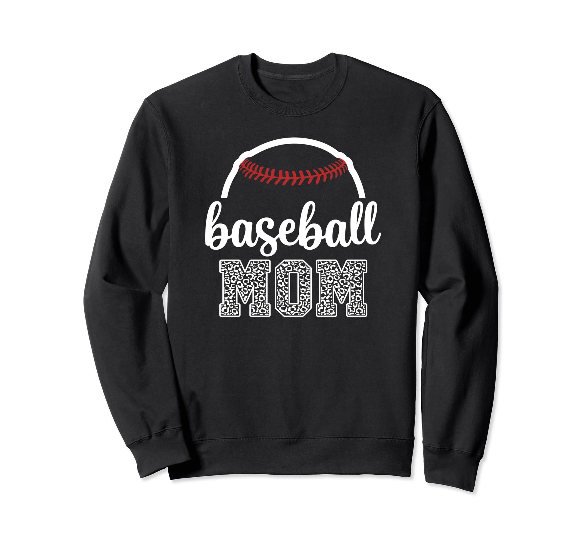 Baseball Mom Leopard Baseball Game Sweatshirt - Minimalist Print Men Women - T-Shirt, Sweatshirt, Hoodie