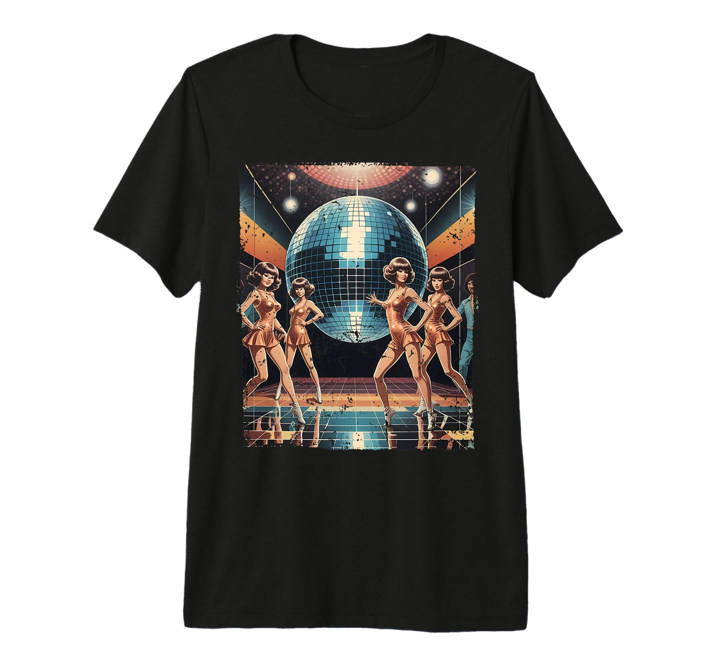 Aesthetic Disco Ball Party Tri Blend T-Shirt - Minimalist Print Unisex - T-Shirt, Sweatshirt, Hoodie