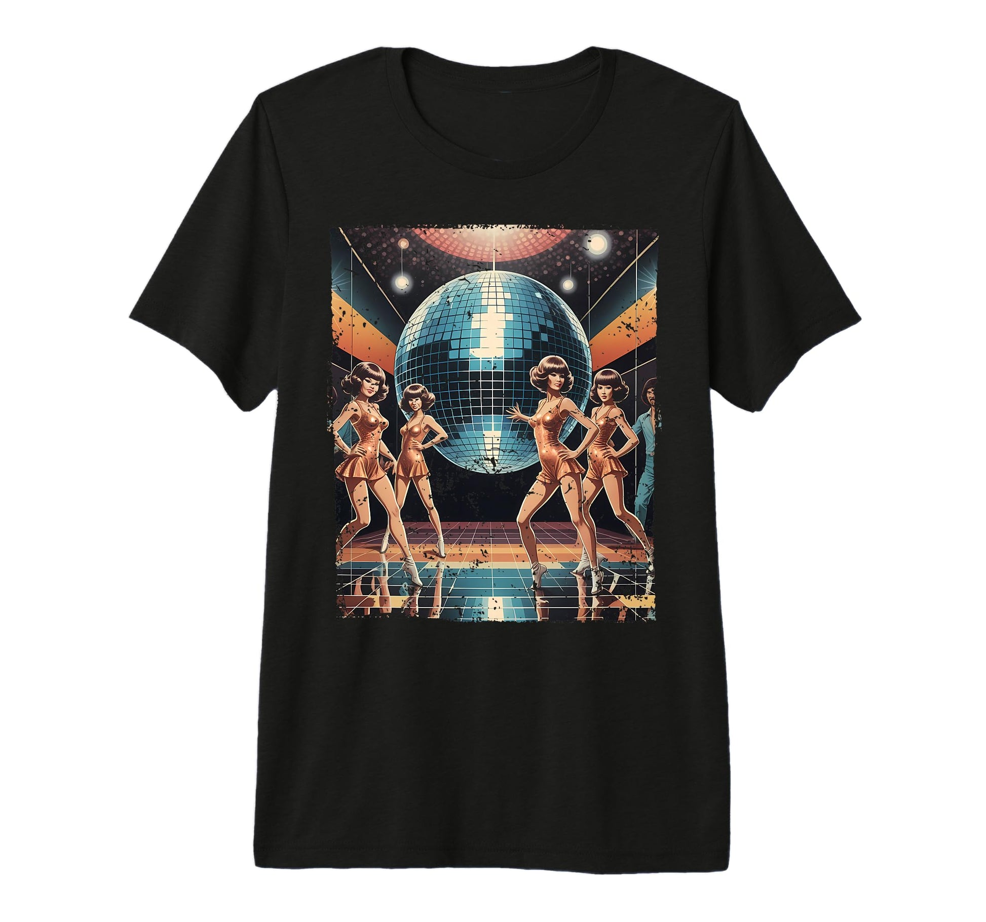 Aesthetic Disco Ball Party Tri Blend T-Shirt - Minimalist Print Unisex - T-Shirt, Sweatshirt, Hoodie