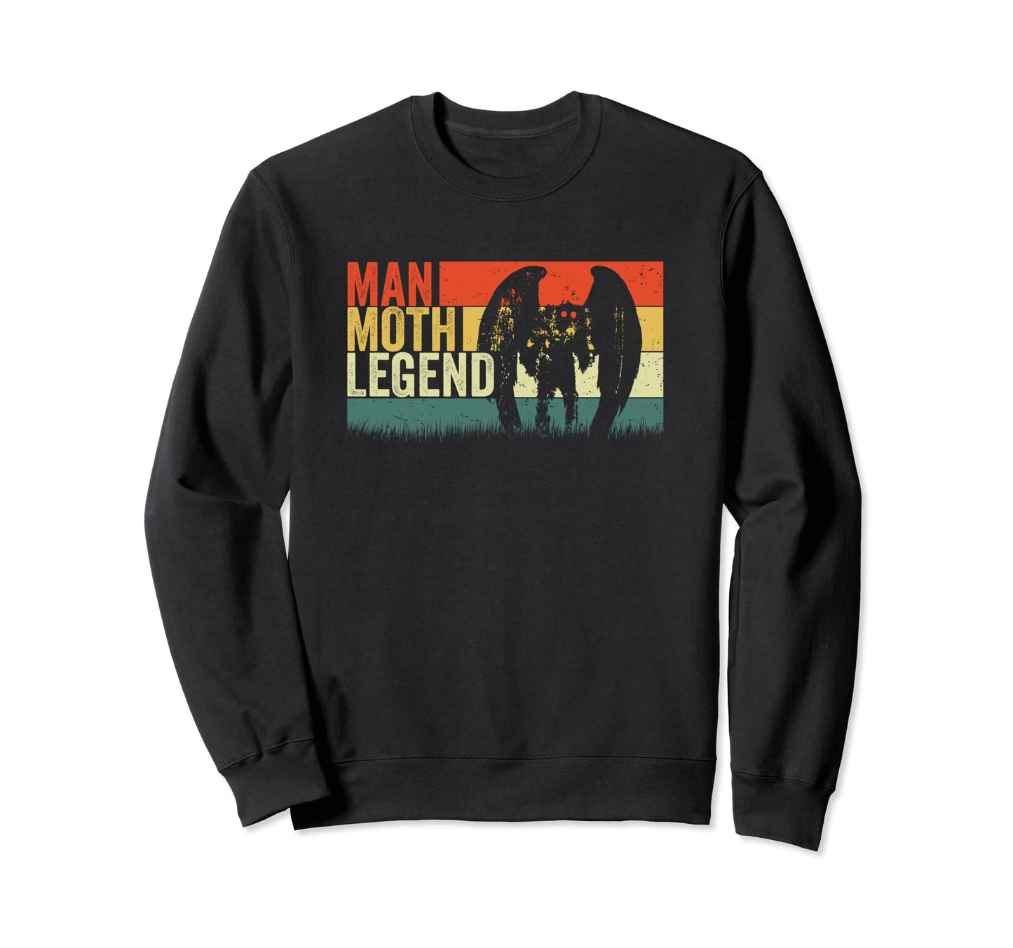 Mothman Moth Legend Stripes Sweatshirt - Minimalist Print for Adults - T-Shirt, Sweatshirt, Hoodie