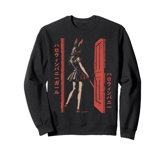 Anime Horror Bunny Aesthetic Soft Sweatshirt - Trendy Graphic Unisex - T-Shirt, Sweatshirt, Hoodie