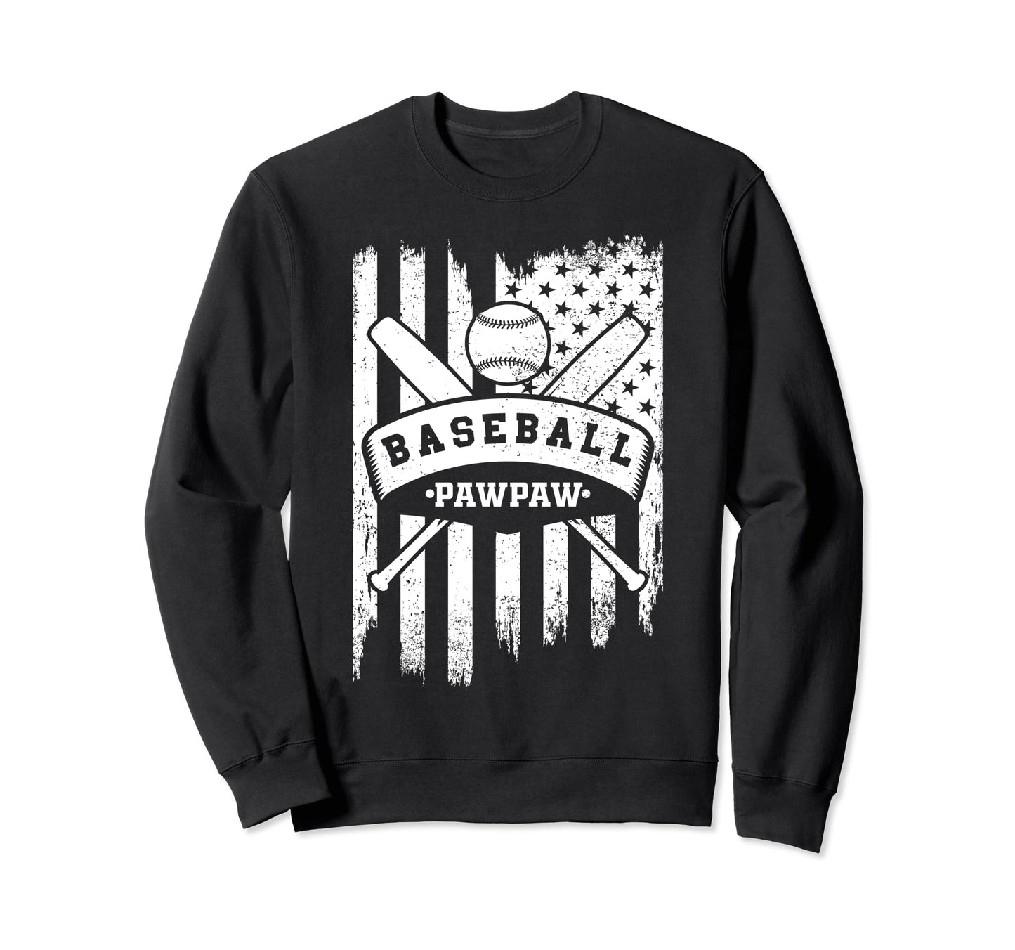 Baseball Paw Paw Usa American Flag Sweatshirt - Graphic Print Unisex - T-Shirt, Sweatshirt, Hoodie