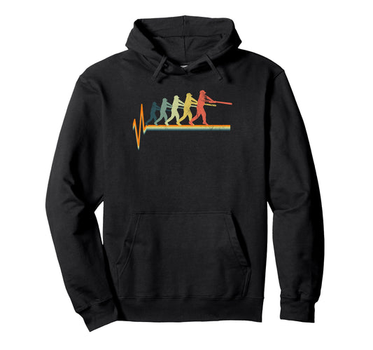 Baseball Heartbeat Hoodie - Aesthetic Graphic Men Women - T-Shirt, Sweatshirt, Hoodie