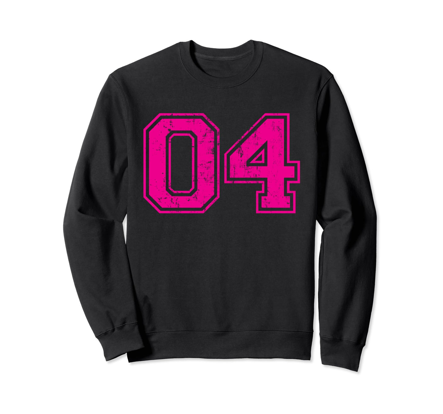 Number 04 Varsity Distressed Sport Sweatshirt - Novelty Apparel Men Women - T-Shirt, Sweatshirt, Hoodie