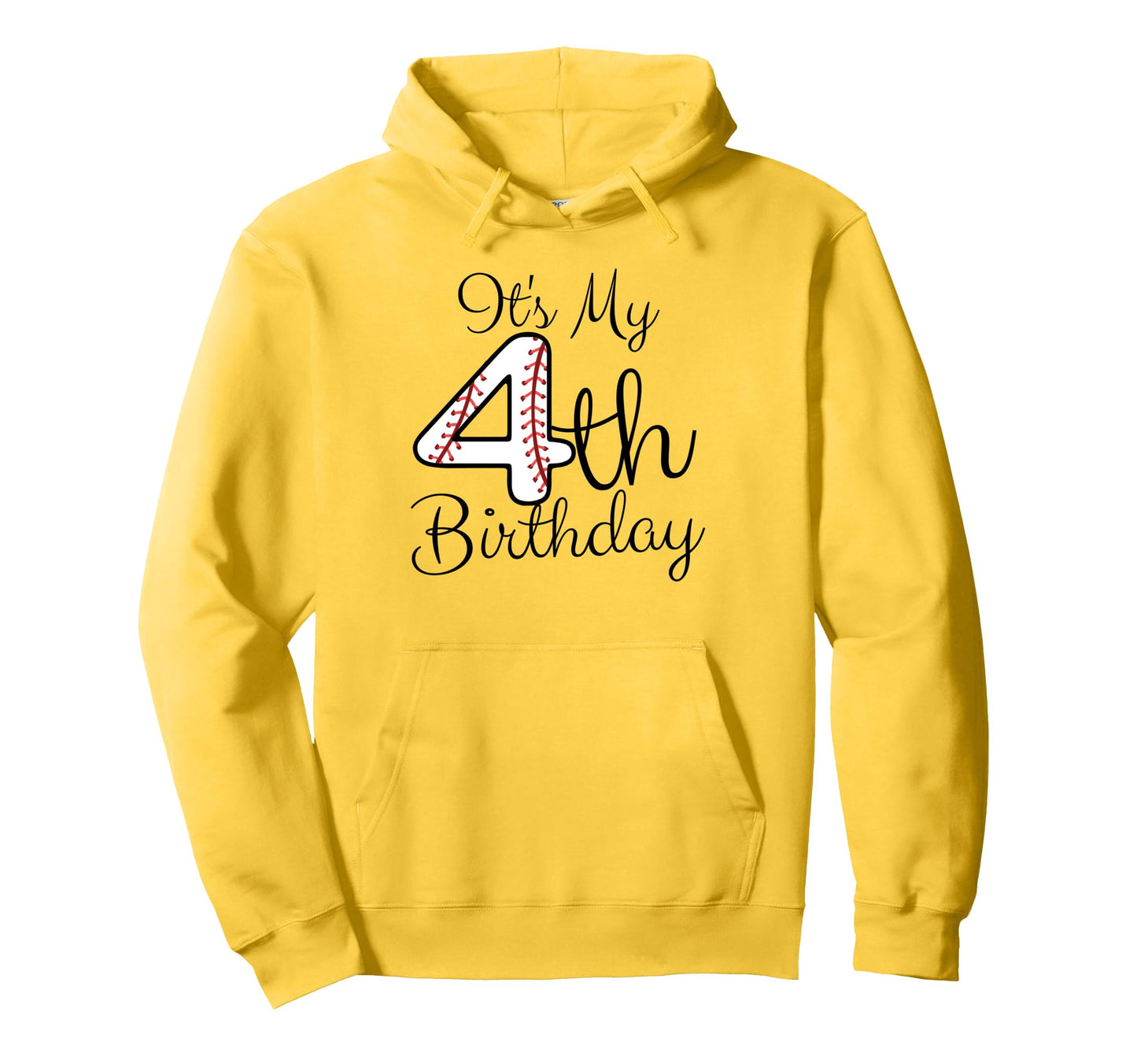Its My 4Th Birthday Baseball Player 4Th Hoodie - Trendy Graphic for Adults - T-Shirt, Sweatshirt, Hoodie