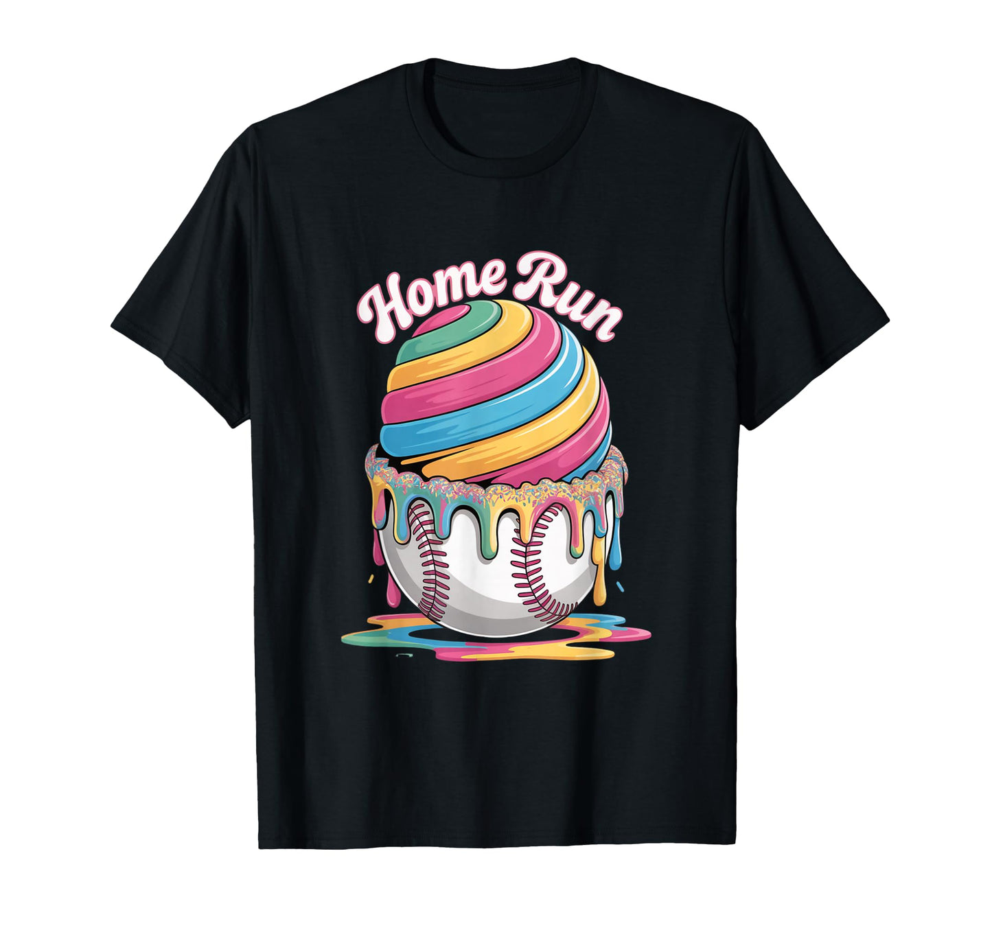 Home Run Baseball Ice Cream Outfit T-Shirt - Custom Art Print Unisex - T-Shirt, Sweatshirt, Hoodie