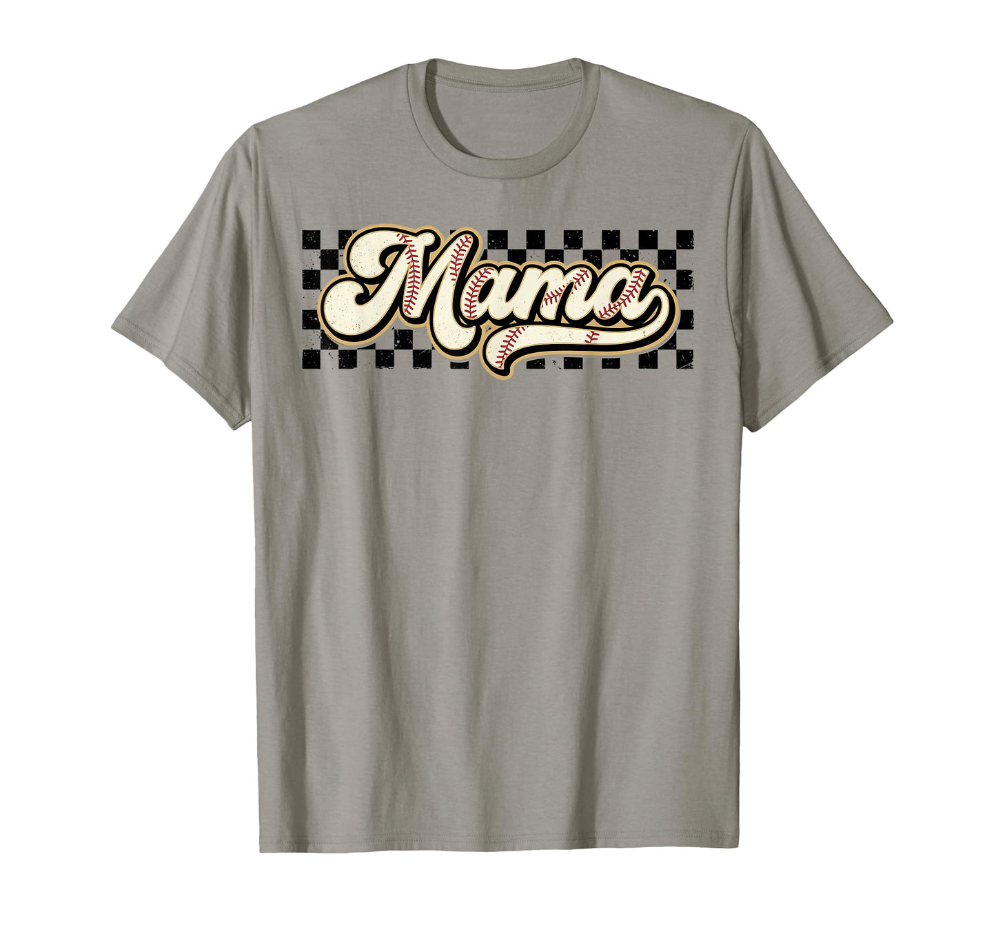Checkered Baseball Mama Game Day Baseball T-Shirt - Novelty Apparel Unisex - T-Shirt, Sweatshirt, Hoodie