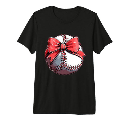 Baseball Coquette Bow Baseball T-Shirt - Casual Everyday Wear for Adults - T-Shirt, Sweatshirt, Hoodie