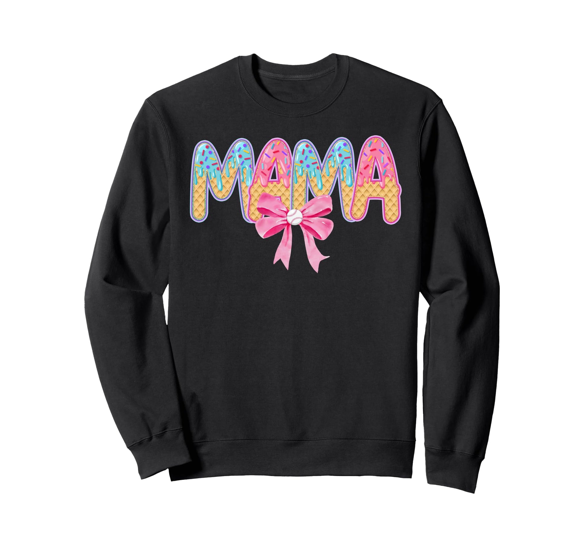 Baseball Mama Drip Bow Baseball Sweatshirt - Streetwear Style Men Women - T-Shirt, Sweatshirt, Hoodie