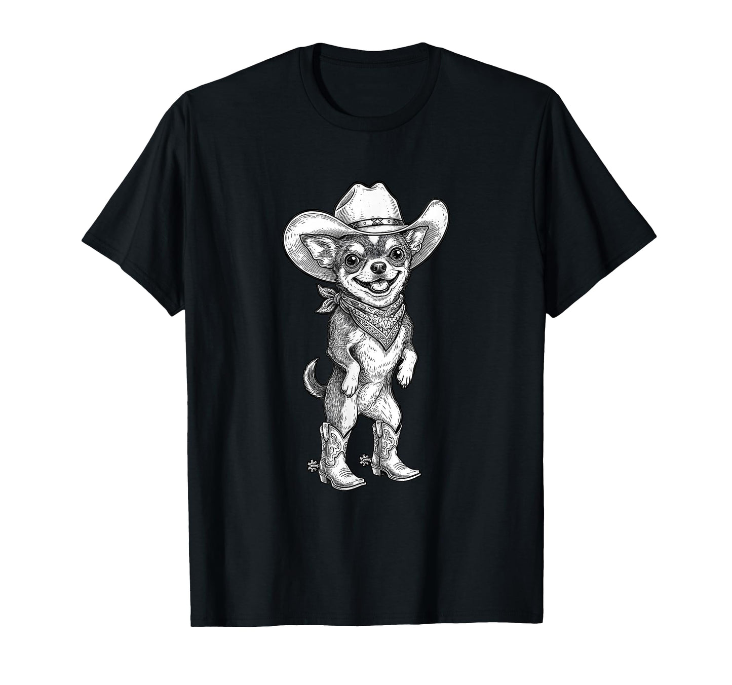 Howdy Chihuahua Cowboy Western T-Shirt - Fun Novelty Design Men Women - T-Shirt, Sweatshirt, Hoodie