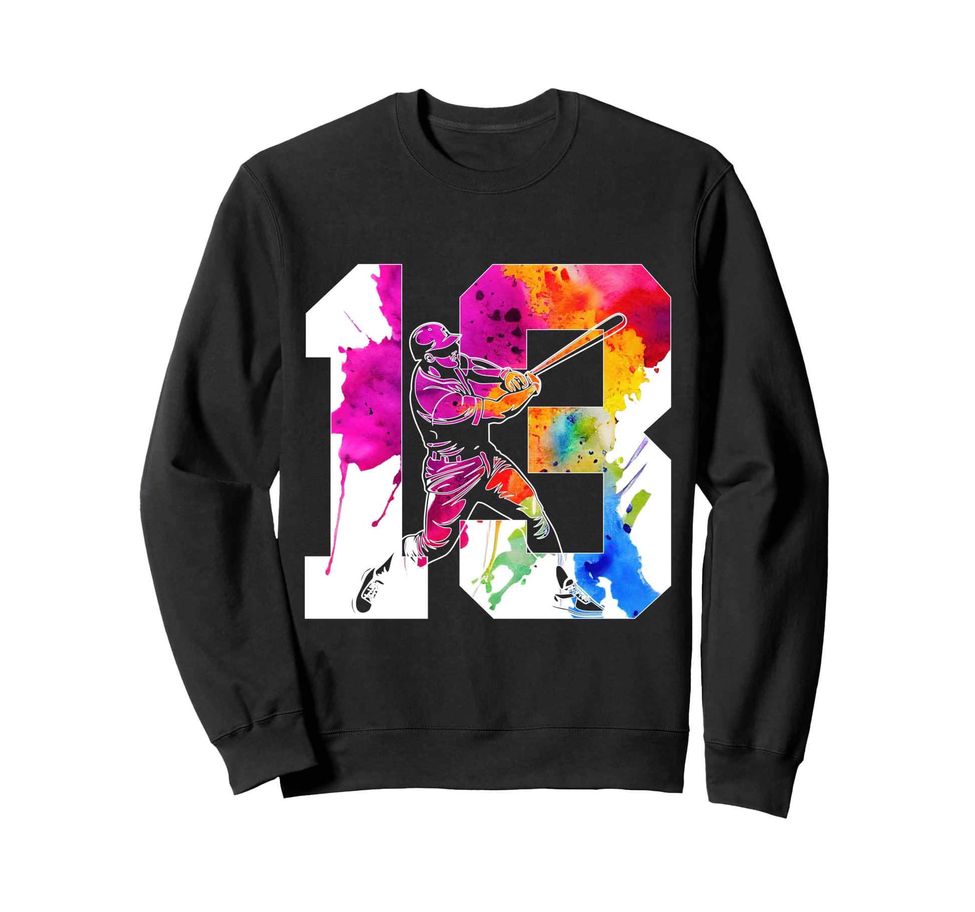 Number 13 Years Baseball 13Th Sweatshirt - Trendy Graphic for Adults - T-Shirt, Sweatshirt, Hoodie