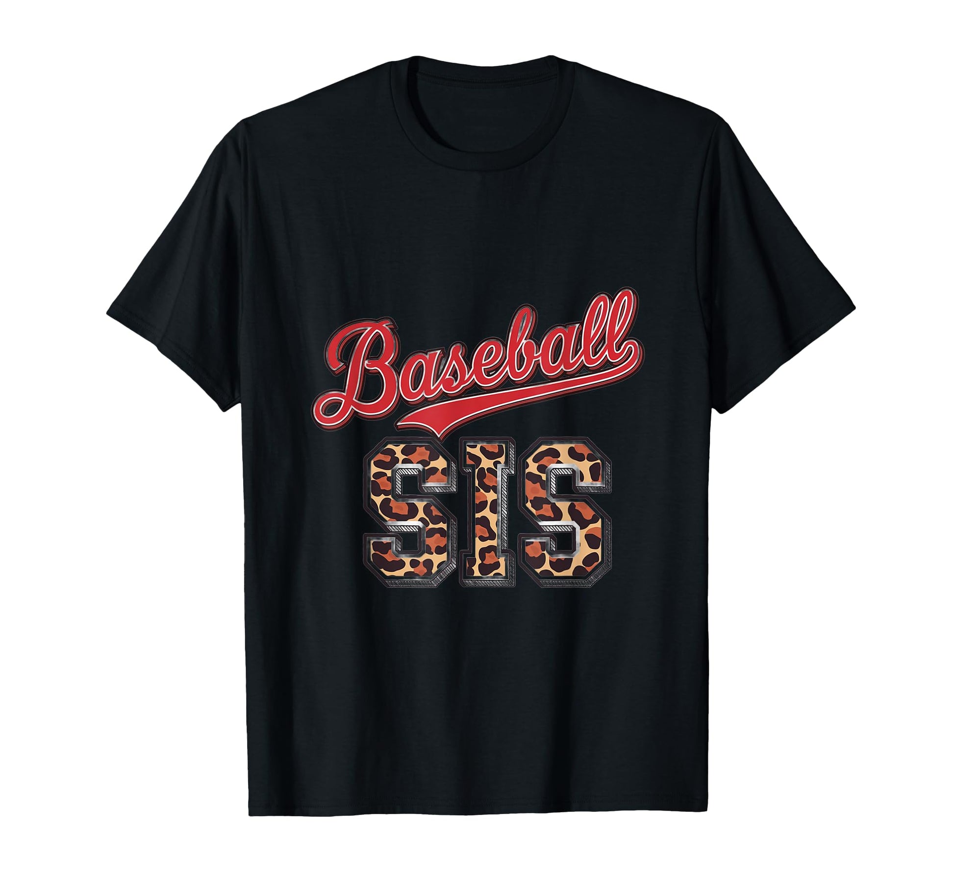 Leopard Baseball Sis Sport Lover T-Shirt - Fun Novelty Design for Adults - T-Shirt, Sweatshirt, Hoodie