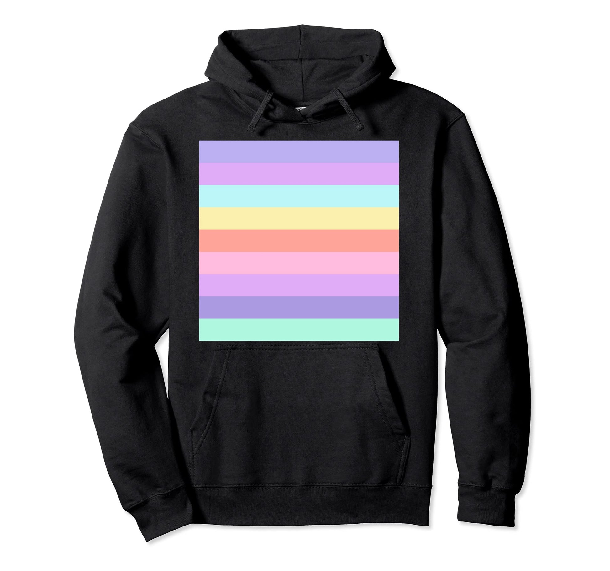 70S 80S Rainbow Pastel Striped Stripe Hoodie - Novelty Apparel for Adults - T-Shirt, Sweatshirt, Hoodie