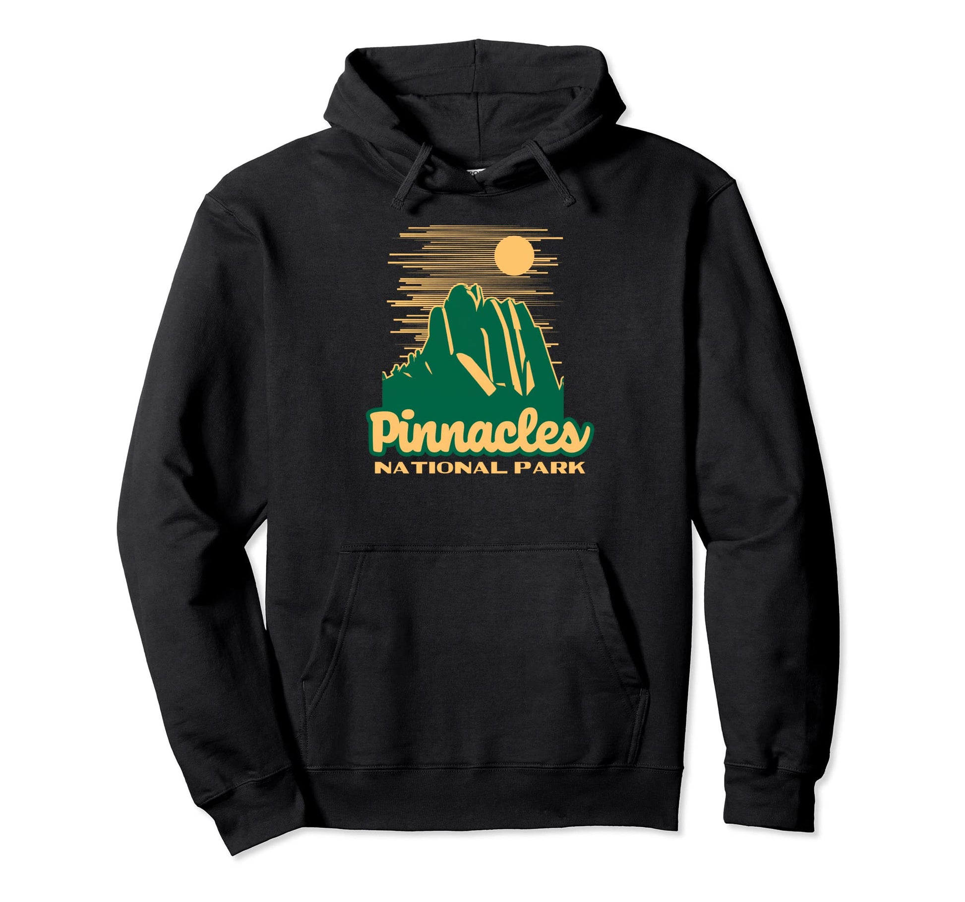 Pinnacles National Park 80S Park Sign Hoodie - Graphic Print for Adults - T-Shirt, Sweatshirt, Hoodie