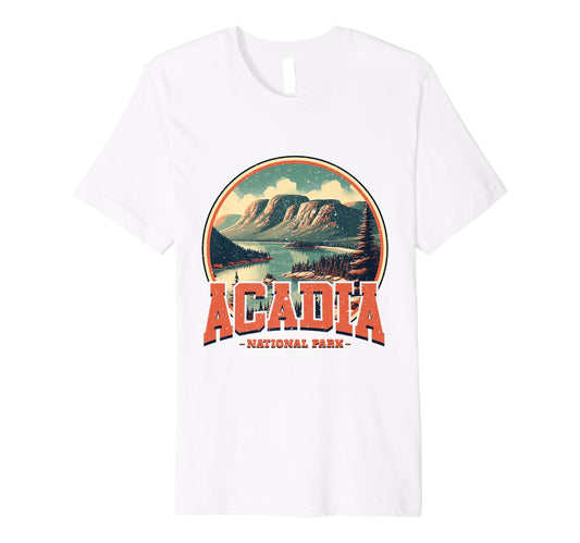 Acadia National Park Sports Text T-Shirt - Custom Art Print Men Women - T-Shirt, Sweatshirt, Hoodie