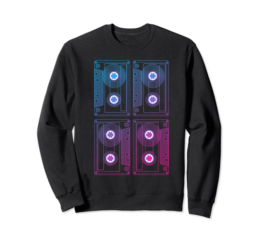80S Vaporwave Cassette Tape Sweatshirt - Novelty Apparel Men Women - T-Shirt, Sweatshirt, Hoodie