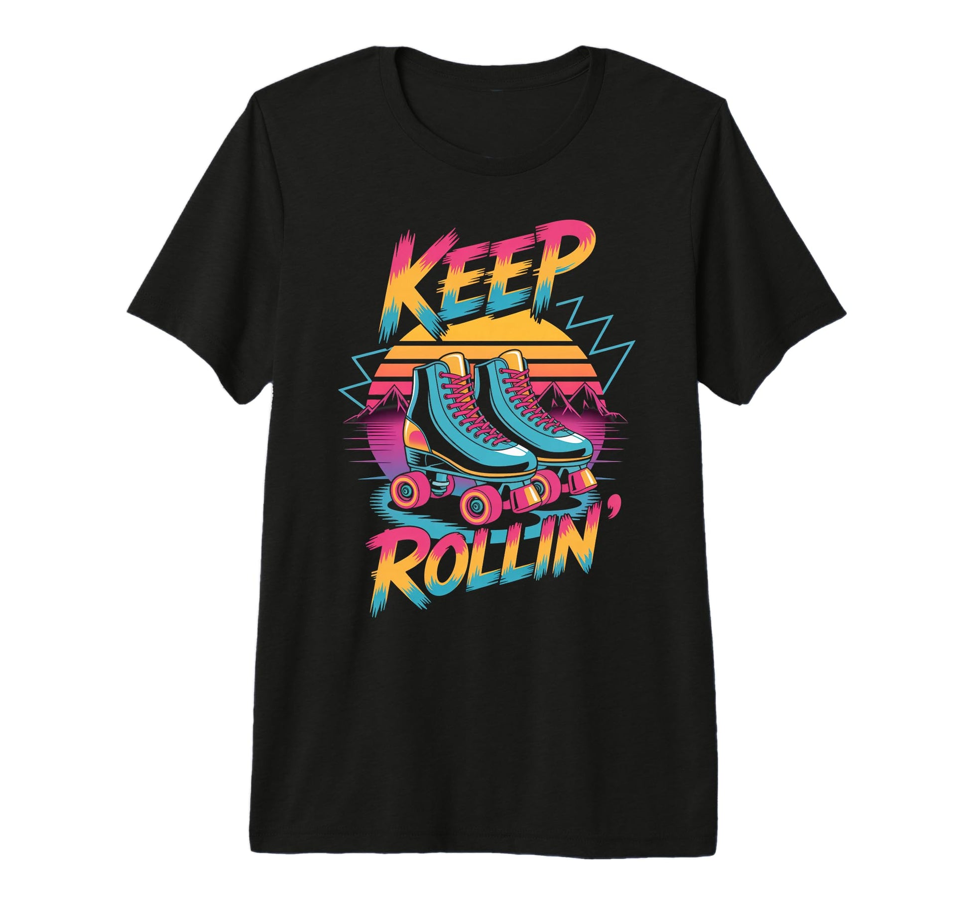 Keep Rollin Roller Skate Nostalgic T-Shirt - Minimalist Print for Adults - T-Shirt, Sweatshirt, Hoodie