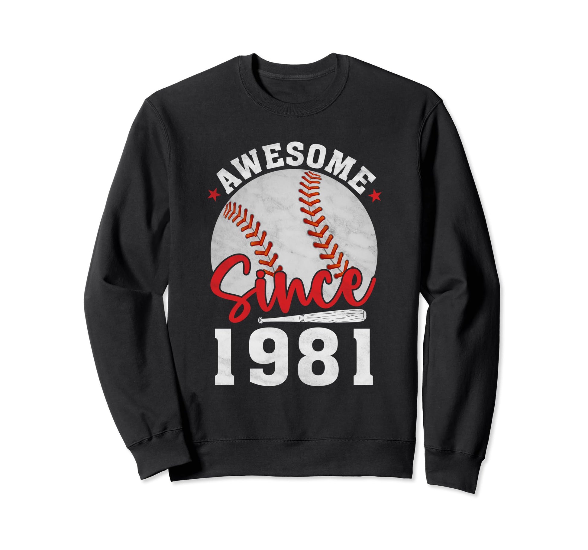 Awesome Since 1981 Funny Baseball Sweatshirt - Aesthetic Graphic Men Women - T-Shirt, Sweatshirt, Hoodie