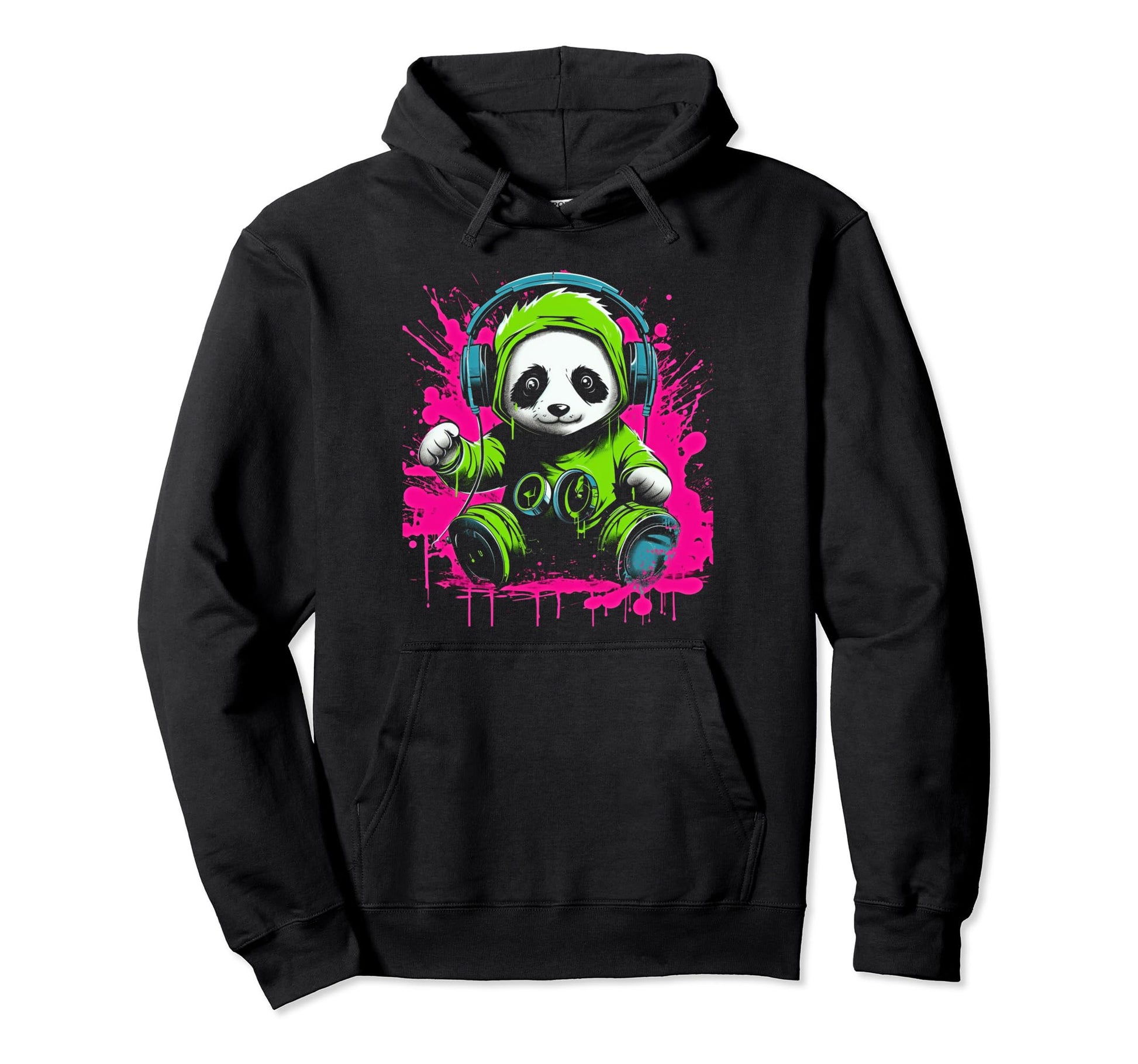 Kawaii Panda Dj Japanese Edm Y2K Hoodie - Unique Graphic for Adults - T-Shirt, Sweatshirt, Hoodie