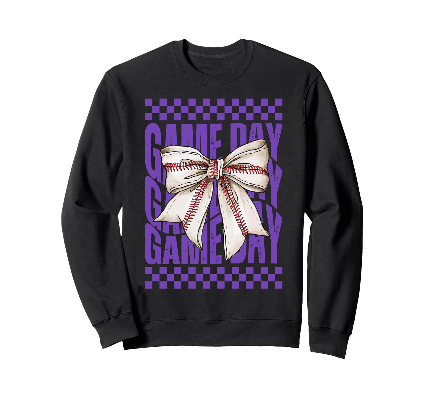 Groovy Game Day Coquette Bow Sweatshirt - Custom Art Print Men Women - T-Shirt, Sweatshirt, Hoodie