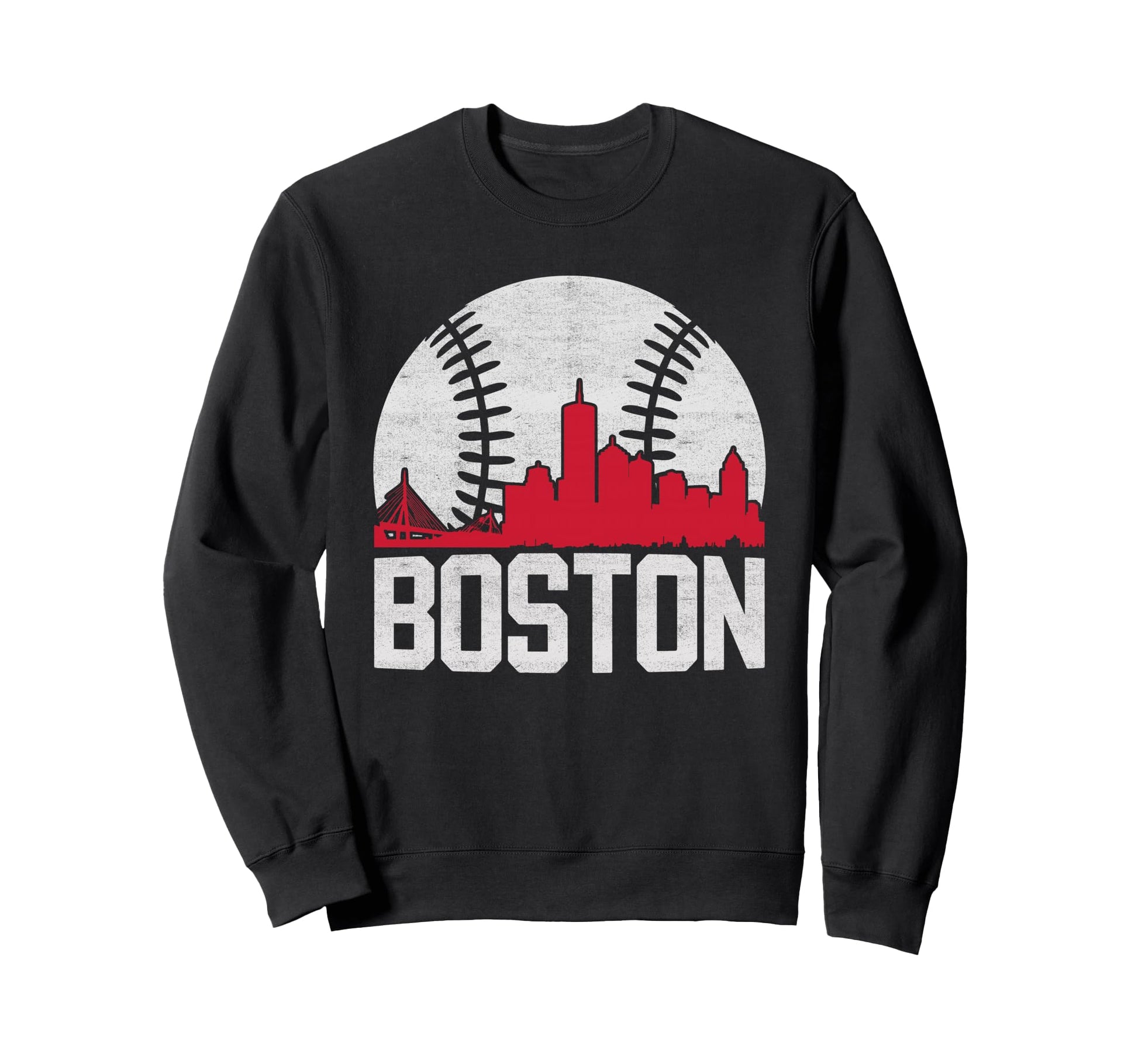 Boston Lovers Skyline Baseball Sweatshirt - Custom Art Print Unisex - T-Shirt, Sweatshirt, Hoodie