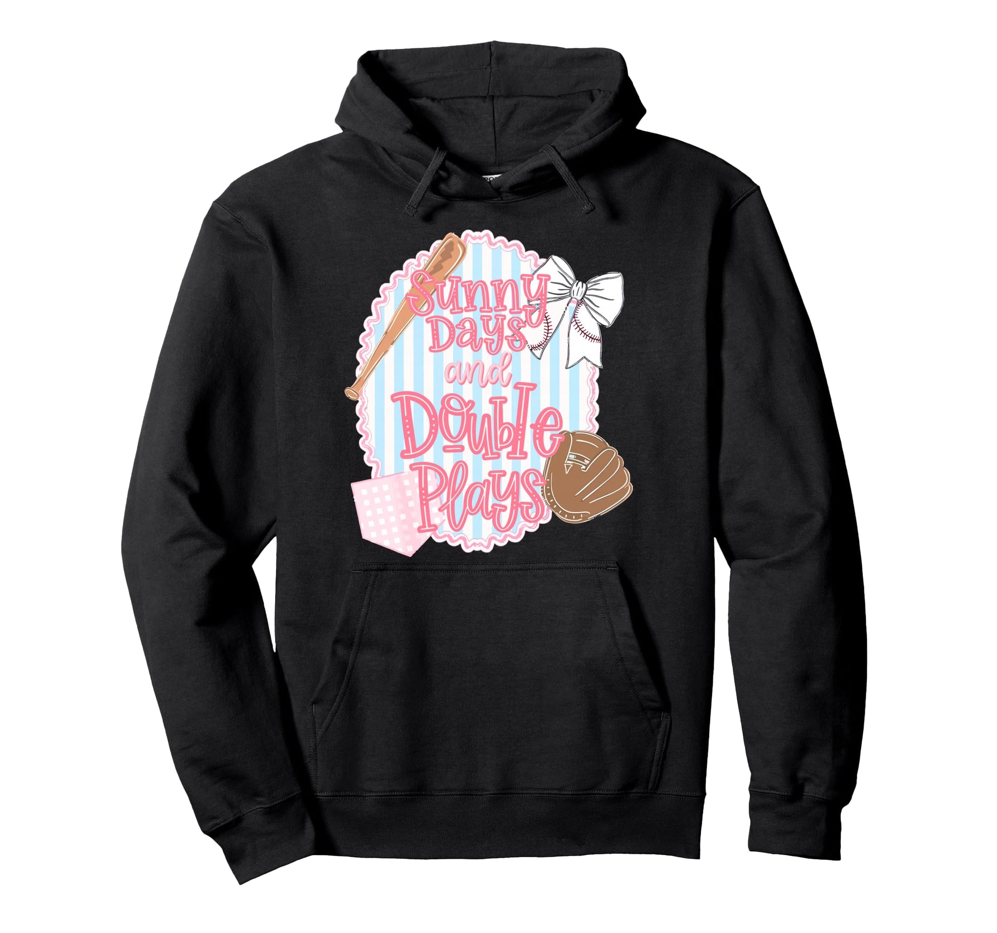 Sunny Baseball Days And Double Plays Hoodie - Casual Everyday Wear Unisex - T-Shirt, Sweatshirt, Hoodie