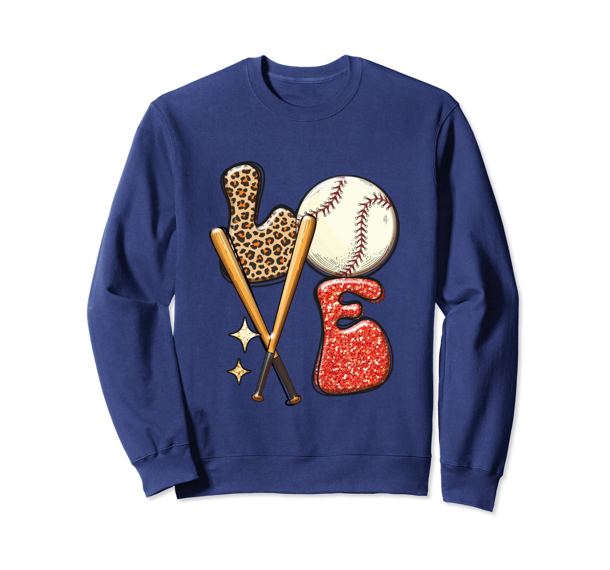 Baseball Love Baller Mom Leopard Sweatshirt - Graphic Print for Adults - T-Shirt, Sweatshirt, Hoodie
