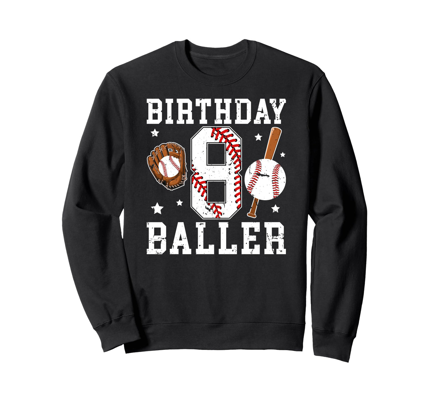 8Th Birthday Baseball Eight Year Sweatshirt - Novelty Apparel Men Women - T-Shirt, Sweatshirt, Hoodie