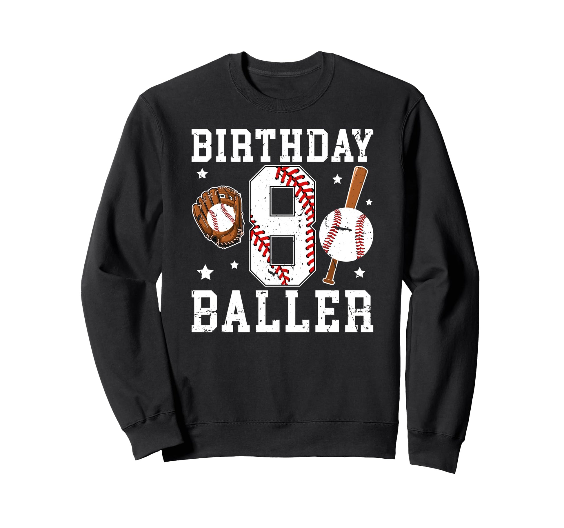 8Th Birthday Baseball Eight Year Sweatshirt - Novelty Apparel Men Women - T-Shirt, Sweatshirt, Hoodie