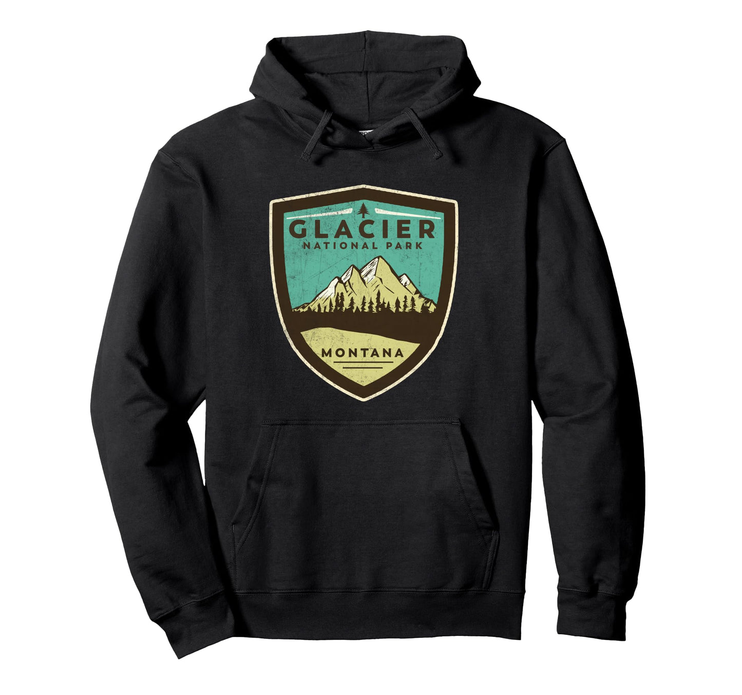 Glacier National Park Montana Hoodie - Custom Art Print Men Women - T-Shirt, Sweatshirt, Hoodie