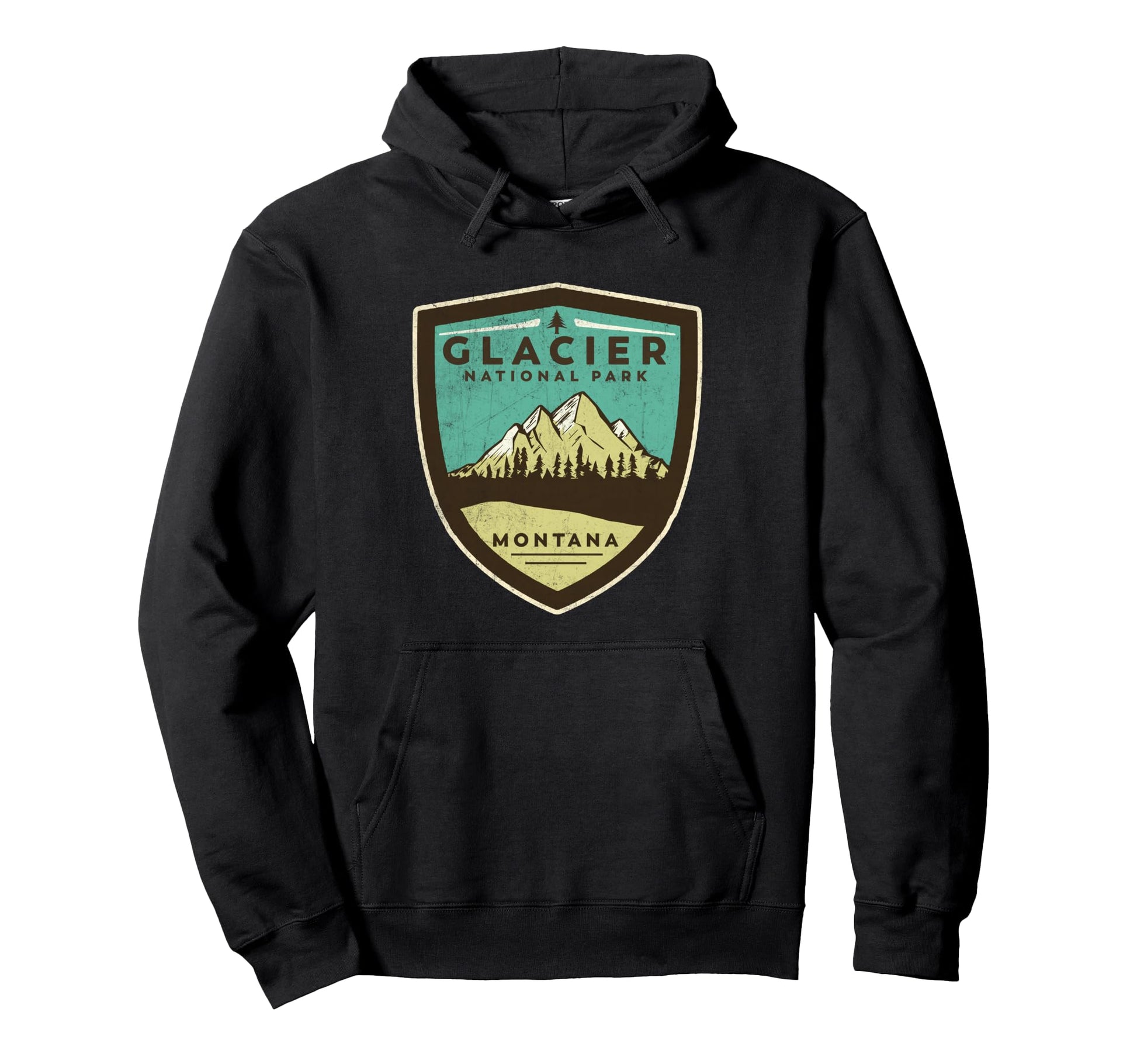 Glacier National Park Montana Hoodie - Custom Art Print Men Women - T-Shirt, Sweatshirt, Hoodie